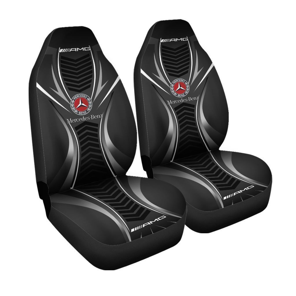 Mercedes Benz AMG Car Seat Cover (Set of 2) Ver2 (Black)