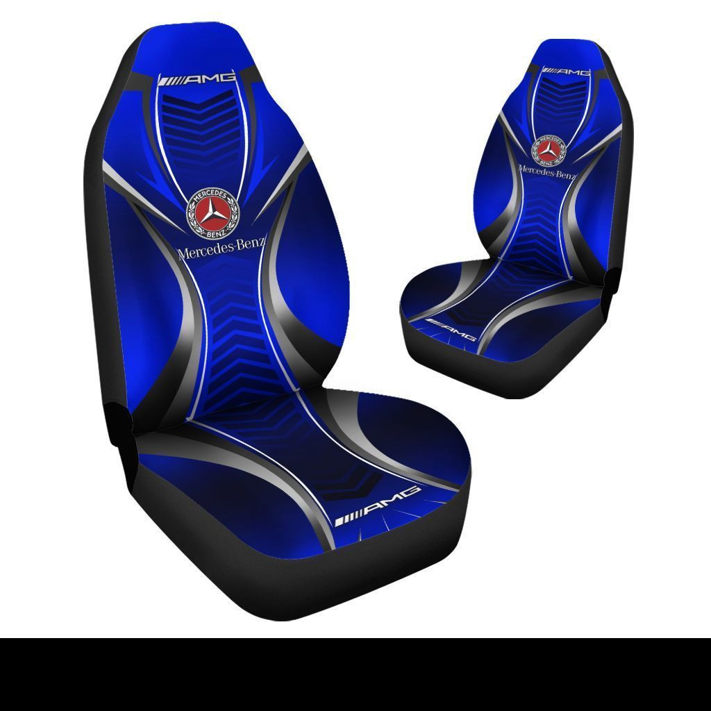 Mercedes Benz AMG Car Seat Cover (Set of 2) Ver2 (Blue)