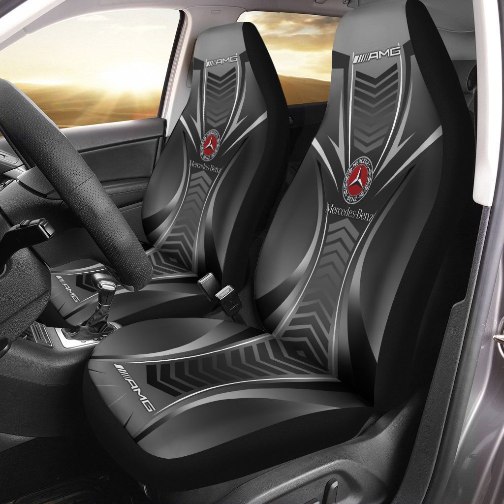Mercedes Benz AMG  Car Seat Cover (Set of 2) Ver2 (Grey) 