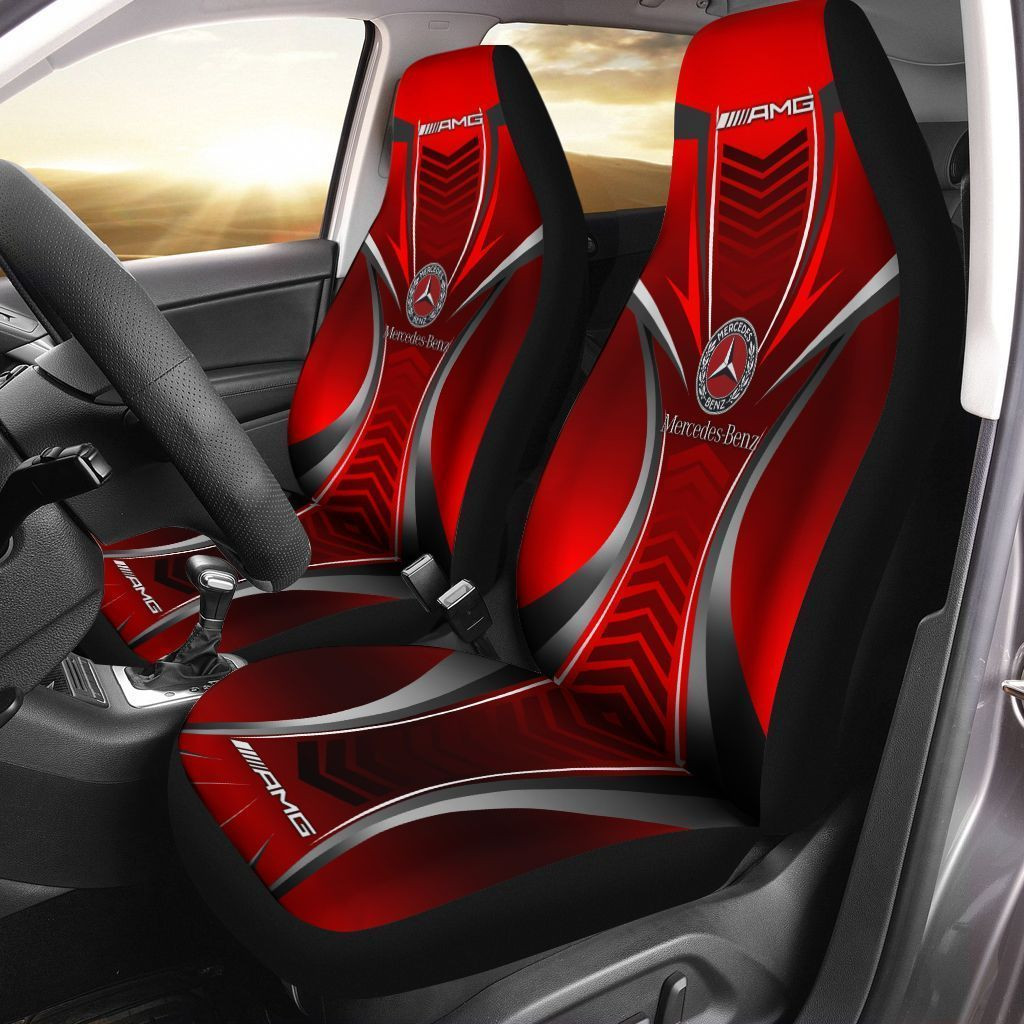 Mercedes Benz AMG Car Seat Cover (Set of 2) Ver2 (Red)