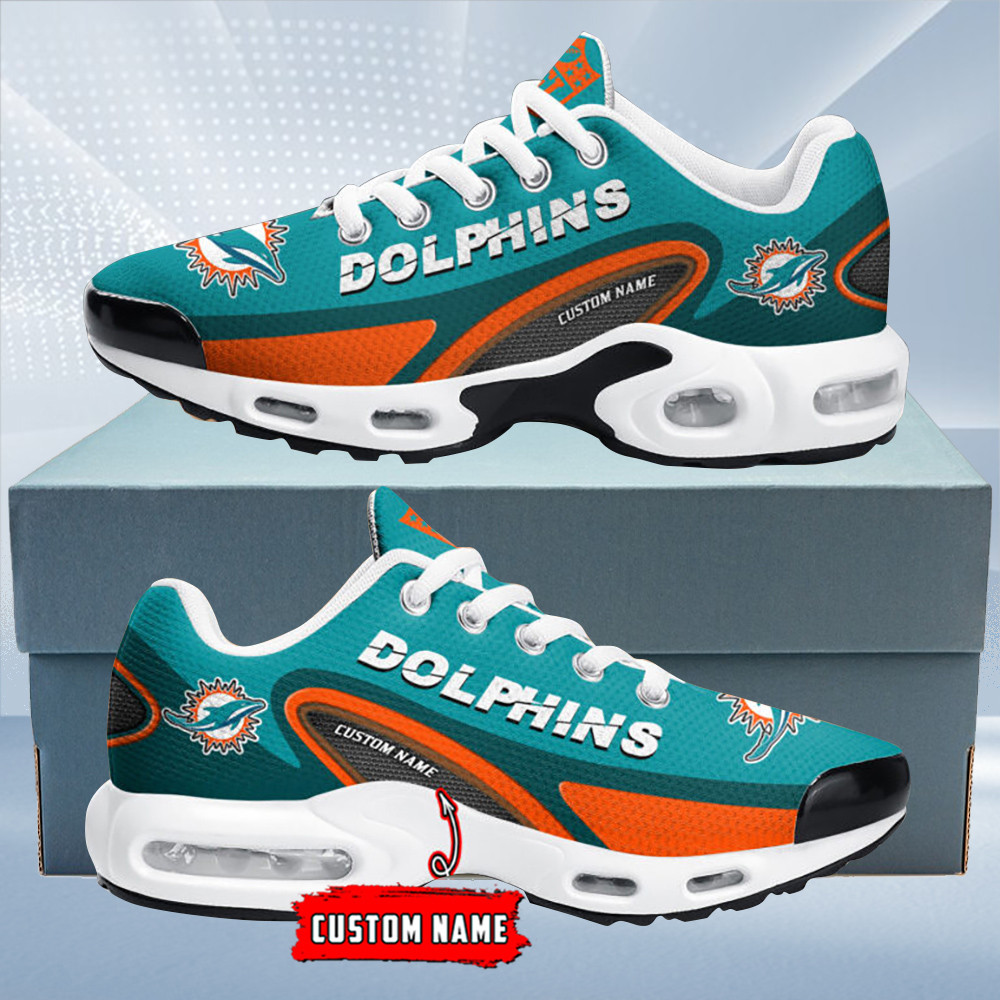 Miami Dolphins Personalized Name Team Logo Mix Colors Oval Line TN Air Max Shoes Air Cushion Sneakers