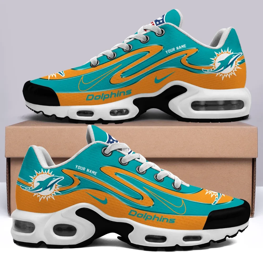 Miami Dolphins Personalized Name Team Mix Colors V2 TN Air Max Shoes Air Cushion Sneakers