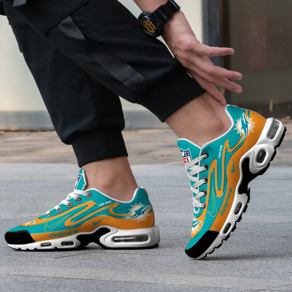 Miami Dolphins Personalized Name Team Mix Colors V2 TN Air Max Shoes Air Cushion Sneakers