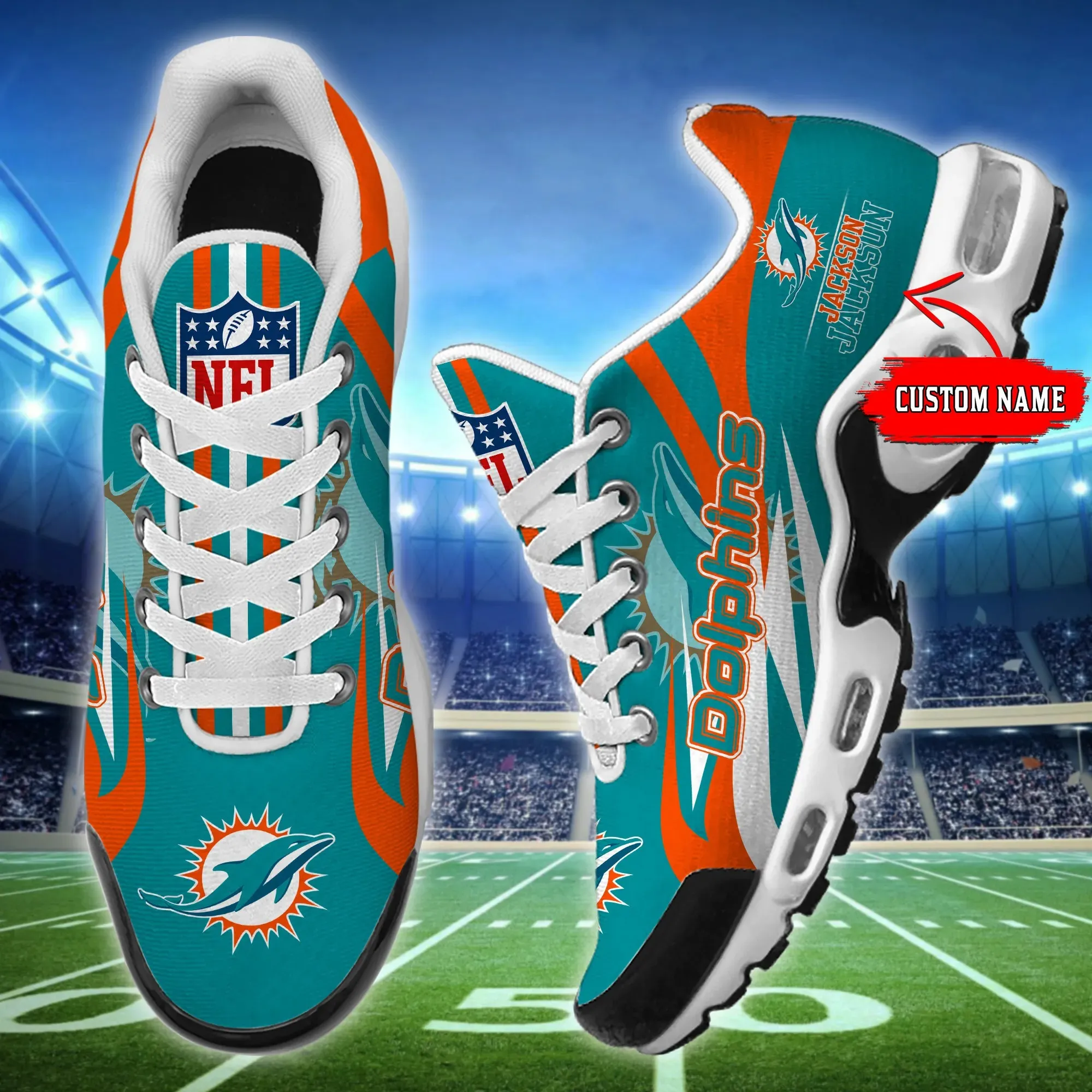 Miami Dolphins Personalized New Air Max Plus TN Shoes Air Cushion Sneaker 942YP-9613