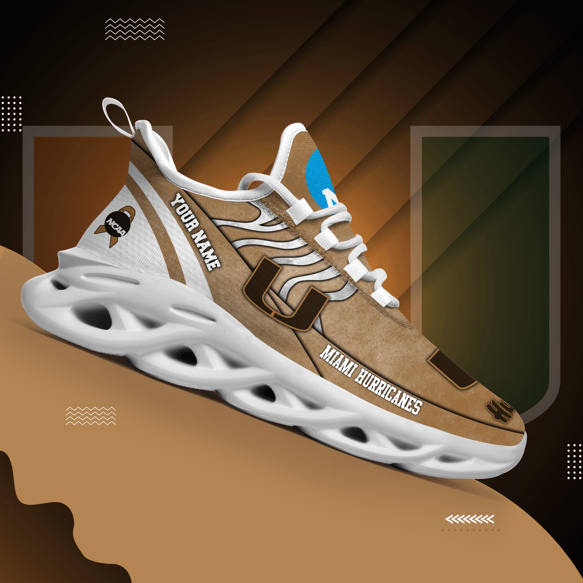 Miami Hurricanes Black Max Soul Shoes 2025 Versions Custom Your Name And Number 312