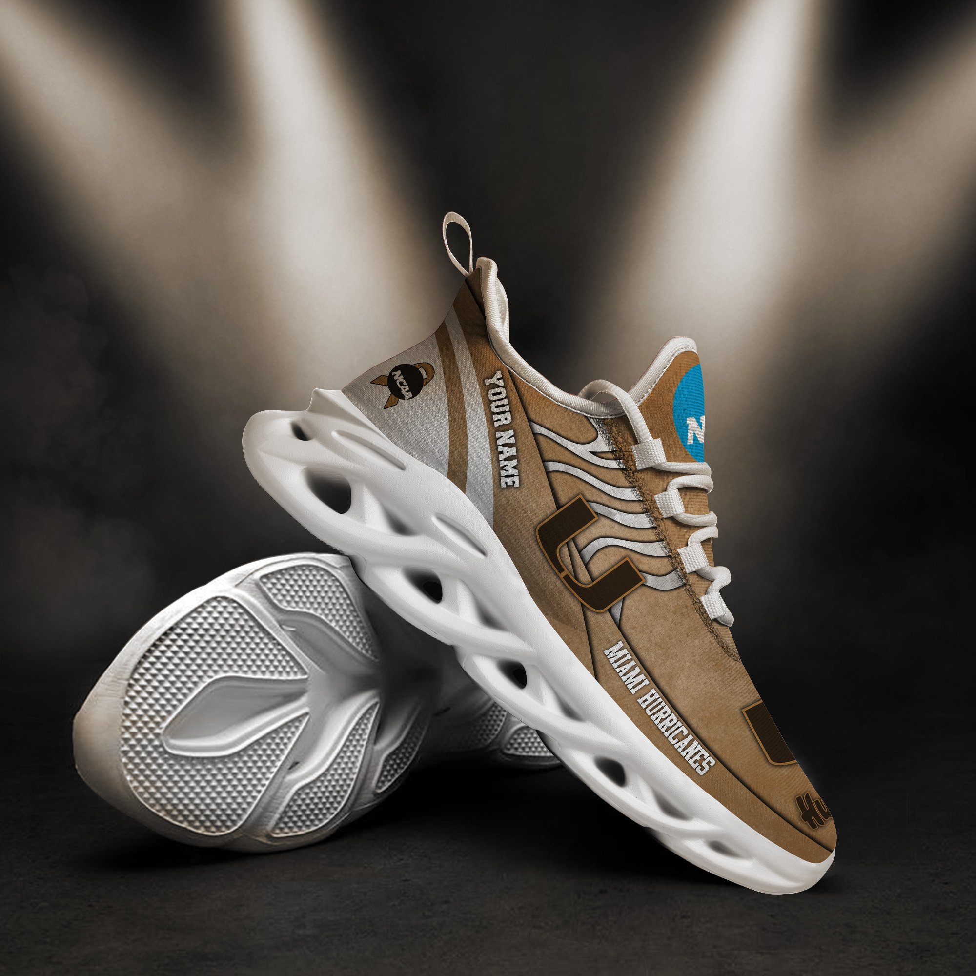 Miami Hurricanes Black Max Soul Shoes 2025 Versions Custom Your Name And Number 312