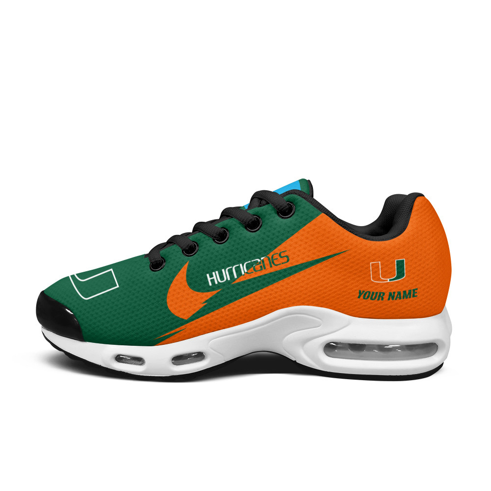 Miami Hurricanes Personalized Name Team Logo Wings Of God Pattern TN Air Max Shoes Air Cushion Sneakers