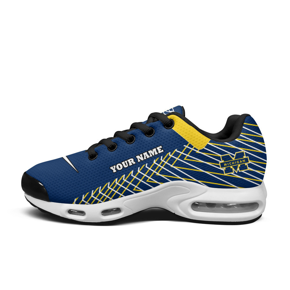 Michigan Personalized Name Team Colors Jagged Lines TN Shoes Air Cushion Sneakers