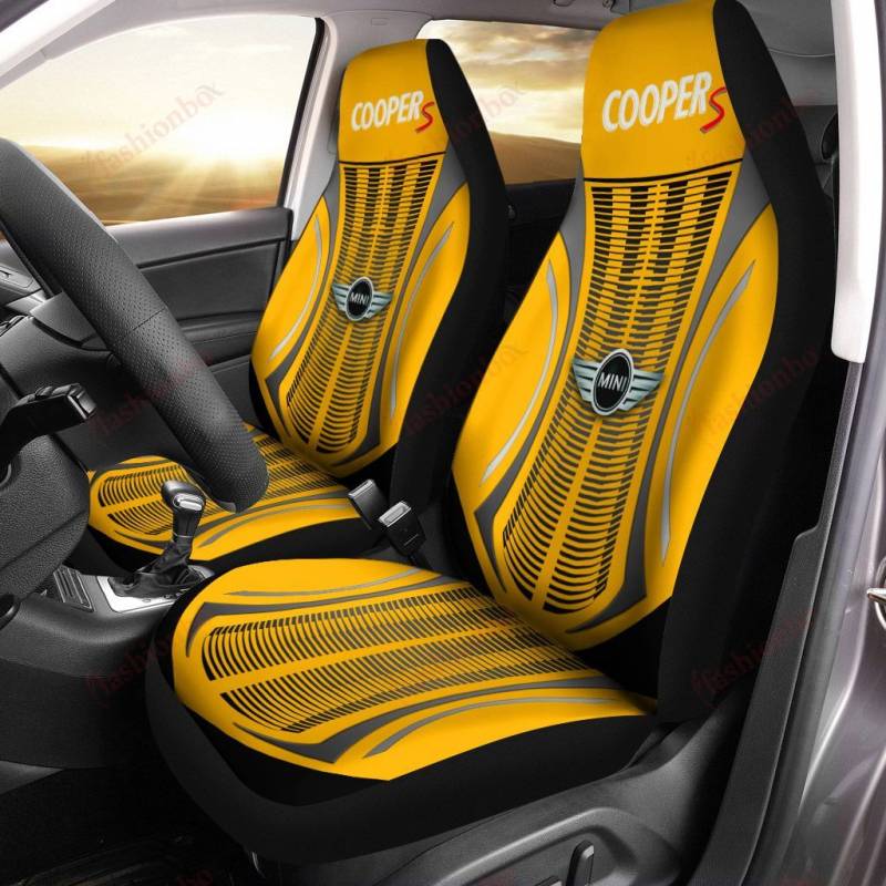 Mini Cooper DVT Car Seat Cover (Set of 2) Ver 1 (Yellow) 