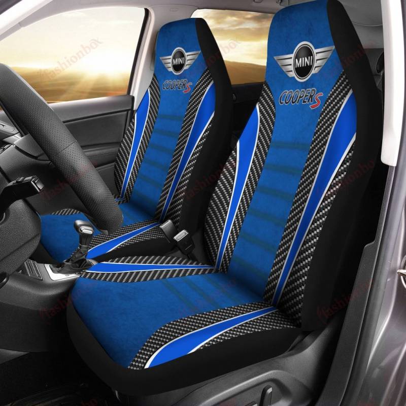 Mini Cooper VTH Car Seat Cover (Set of 2) Ver 1 (Blue) 