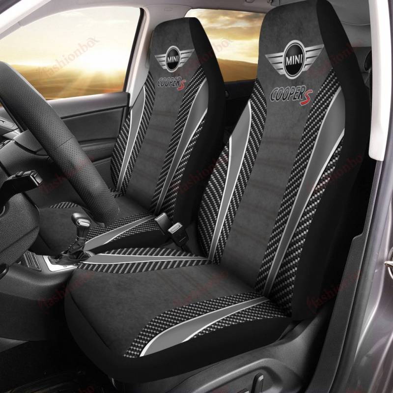 Mini Cooper VTH Car Seat Cover (Set of 2) Ver 1 (Grey) 