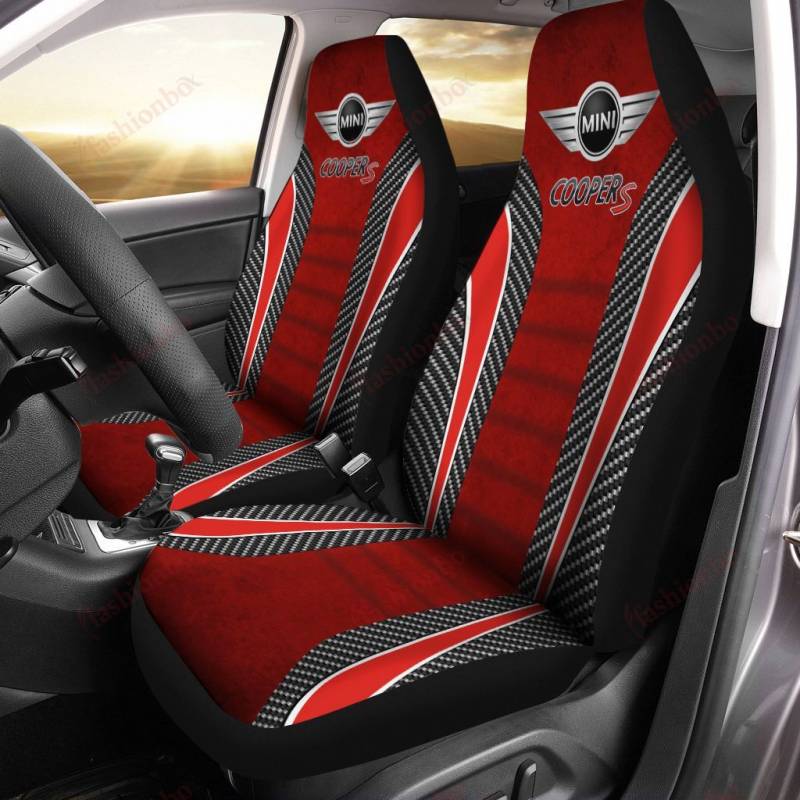 Mini Cooper VTH Car Seat Cover (Set of 2) Ver 1 (Red) 
