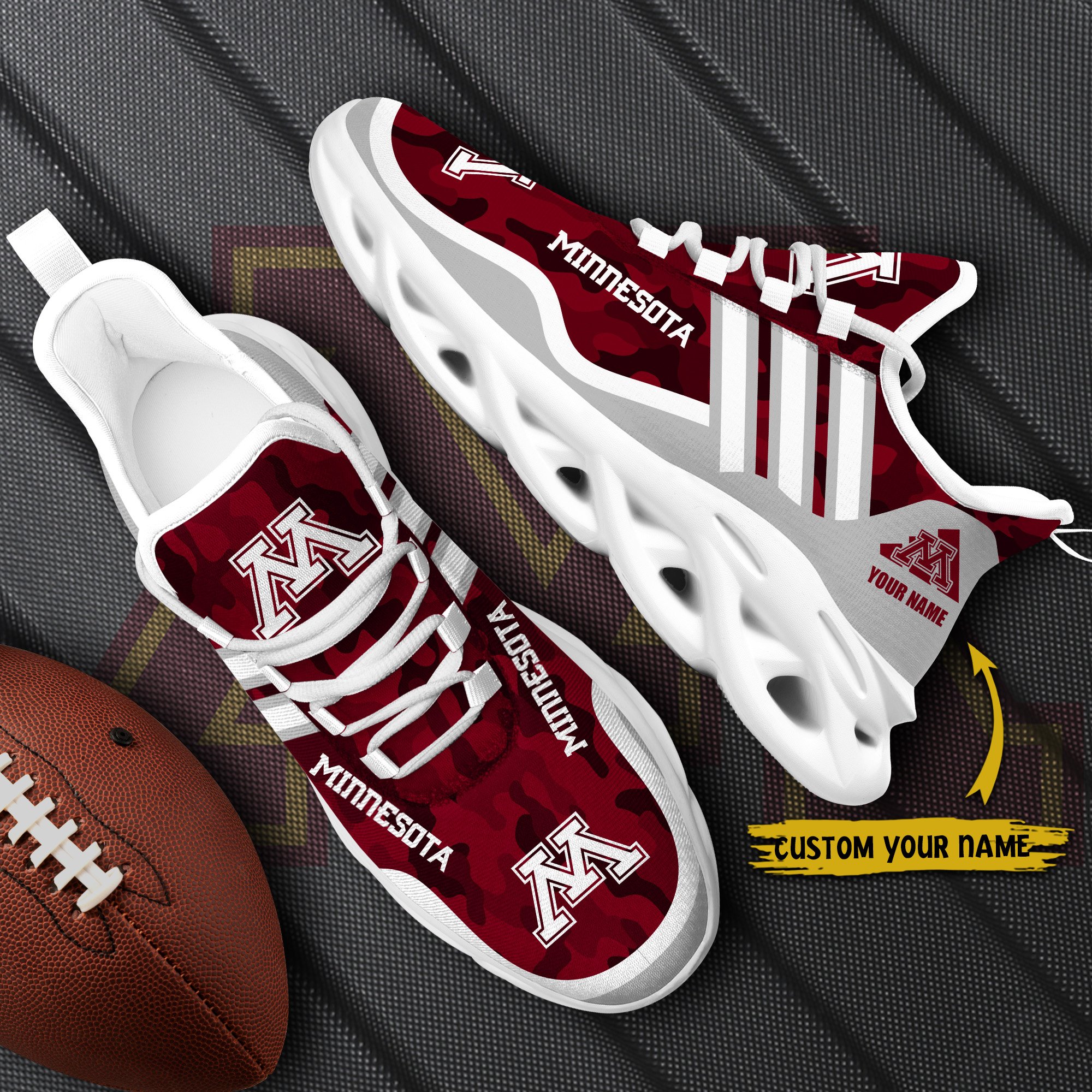 Minnesota Golden Gophers Black Max Soul Shoes 2025 Versions Custom Name 466