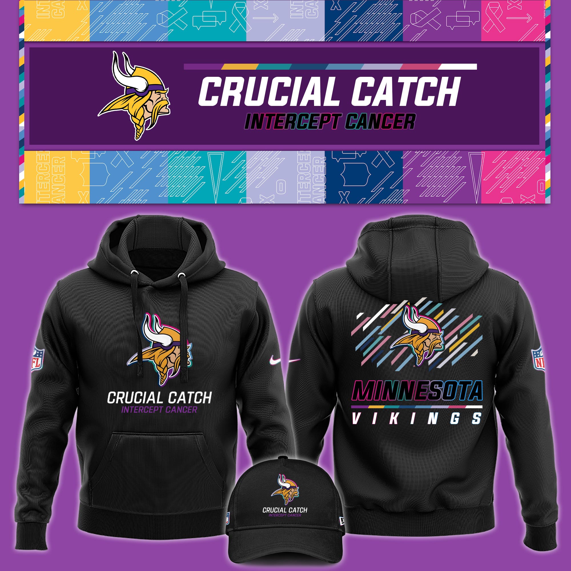 Minnesota Viking Crucial Catch Hoodie 2024 