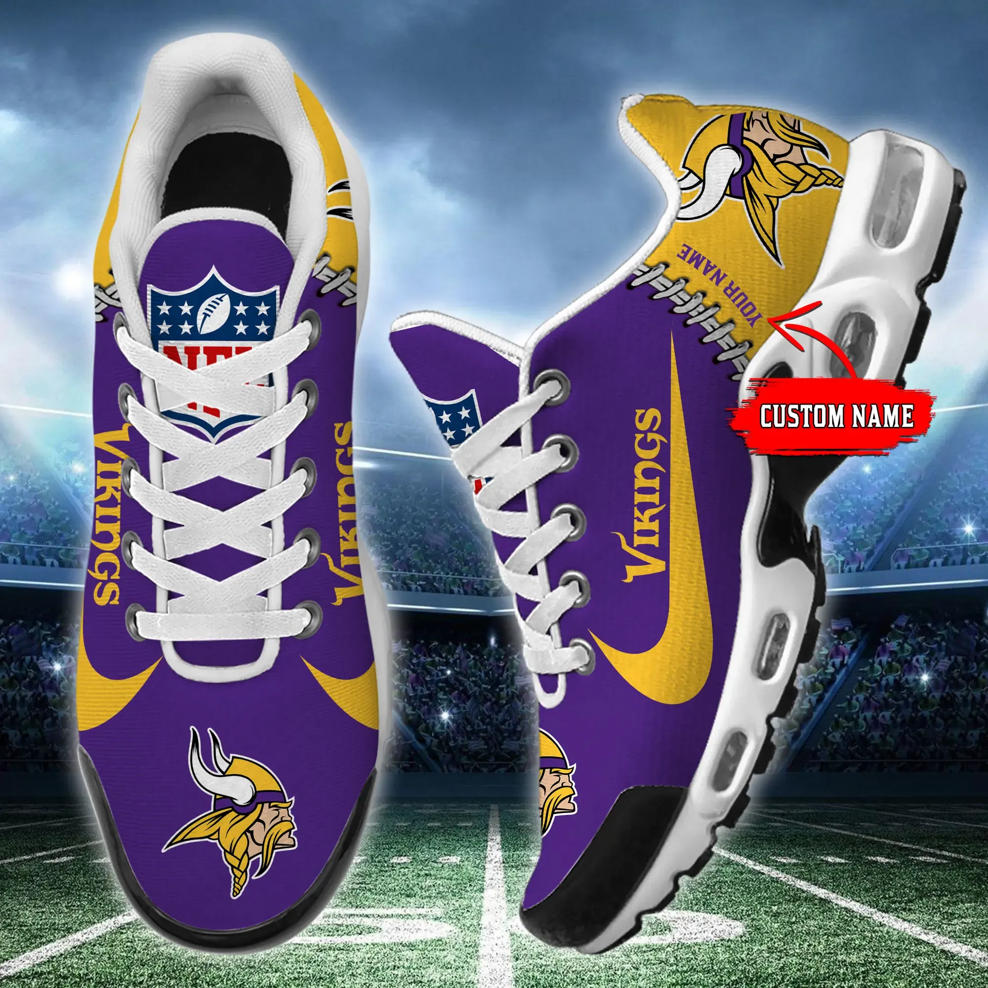 Minnesota Vikings New Air Max Plus TN Shoes Air Cushion Sneaker 644GS-6914