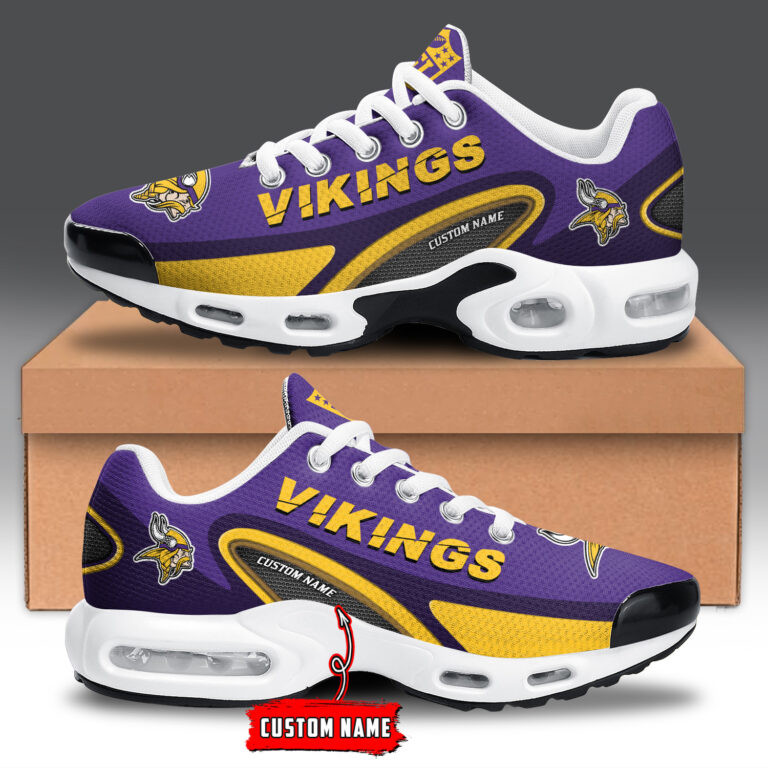 Minnesota Vikings Personalized Name Team Logo Mix Colors Oval Line TN Air Max Shoes Air Cushion Sneakers