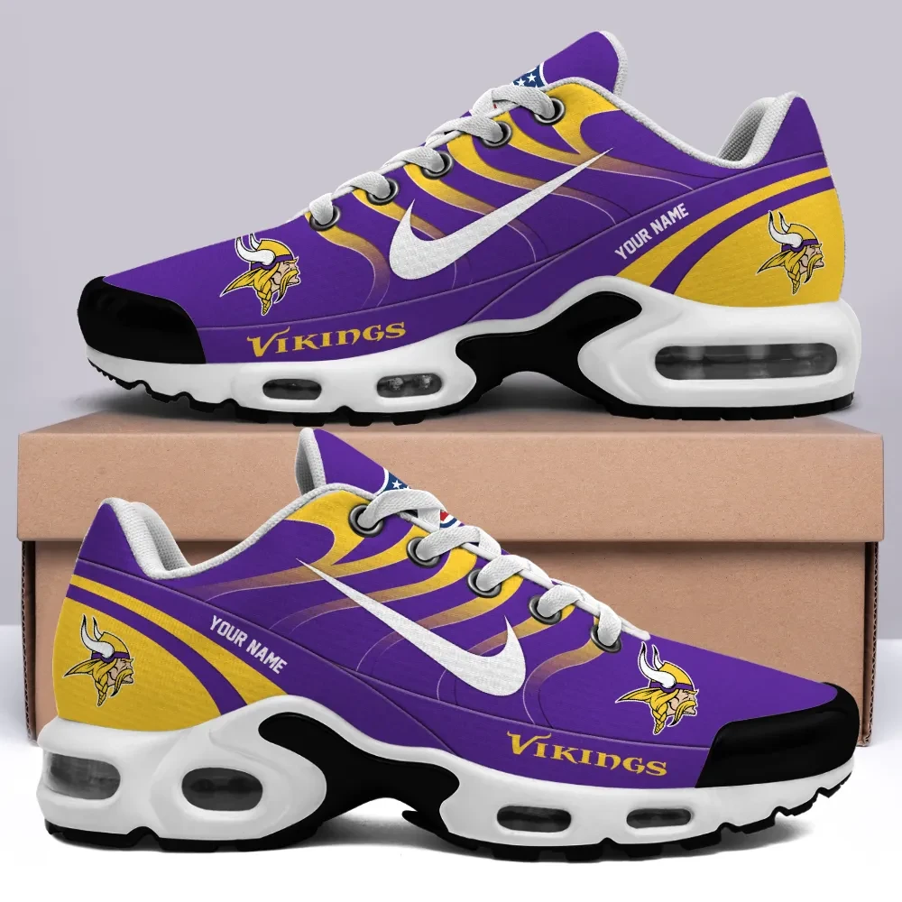 Minnesota Vikings Personalized Name Team Mix Colors V3 TN Air Max Shoes Air Cushion Sneakers