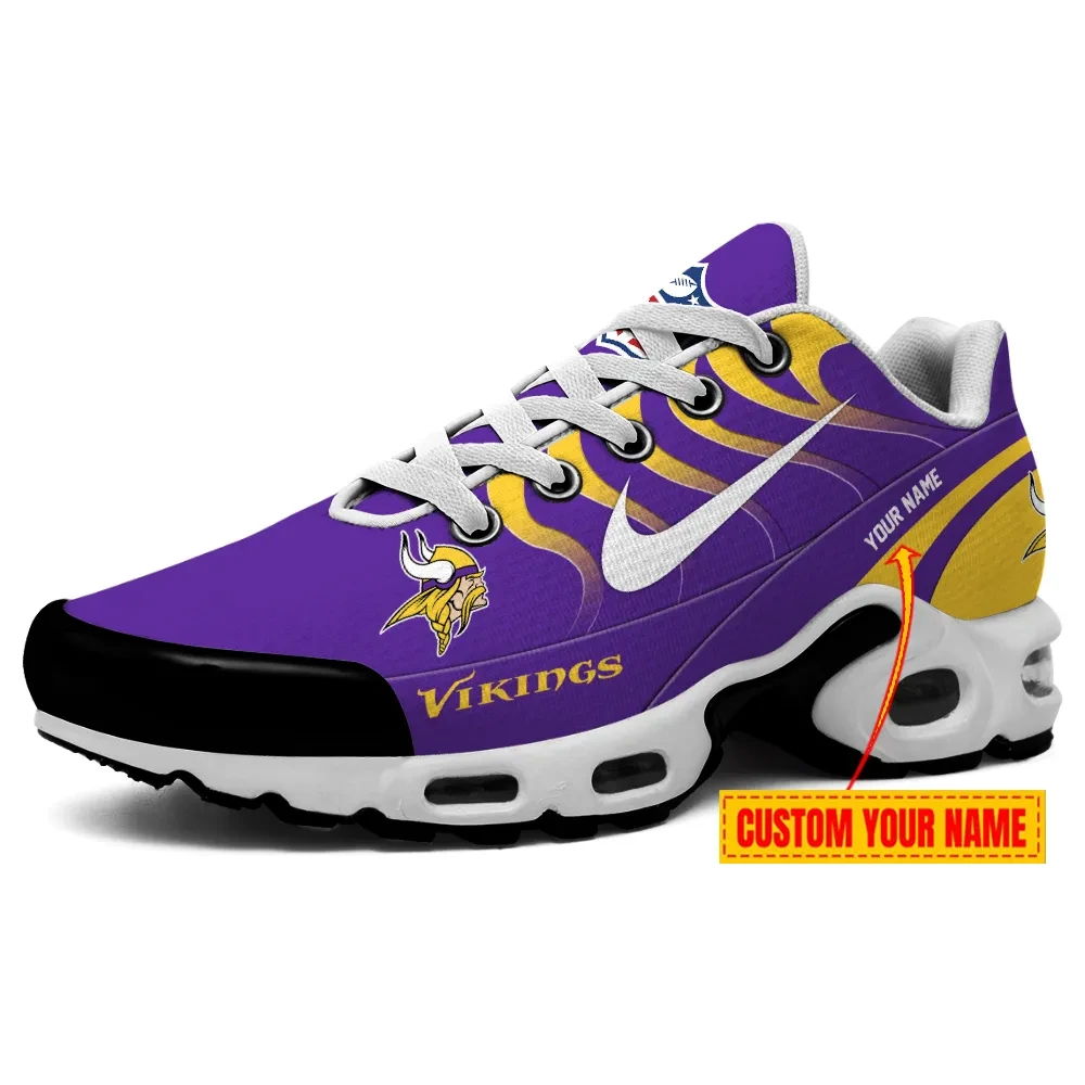 Minnesota Vikings Personalized Name Team Mix Colors V3 TN Air Max Shoes Air Cushion Sneakers