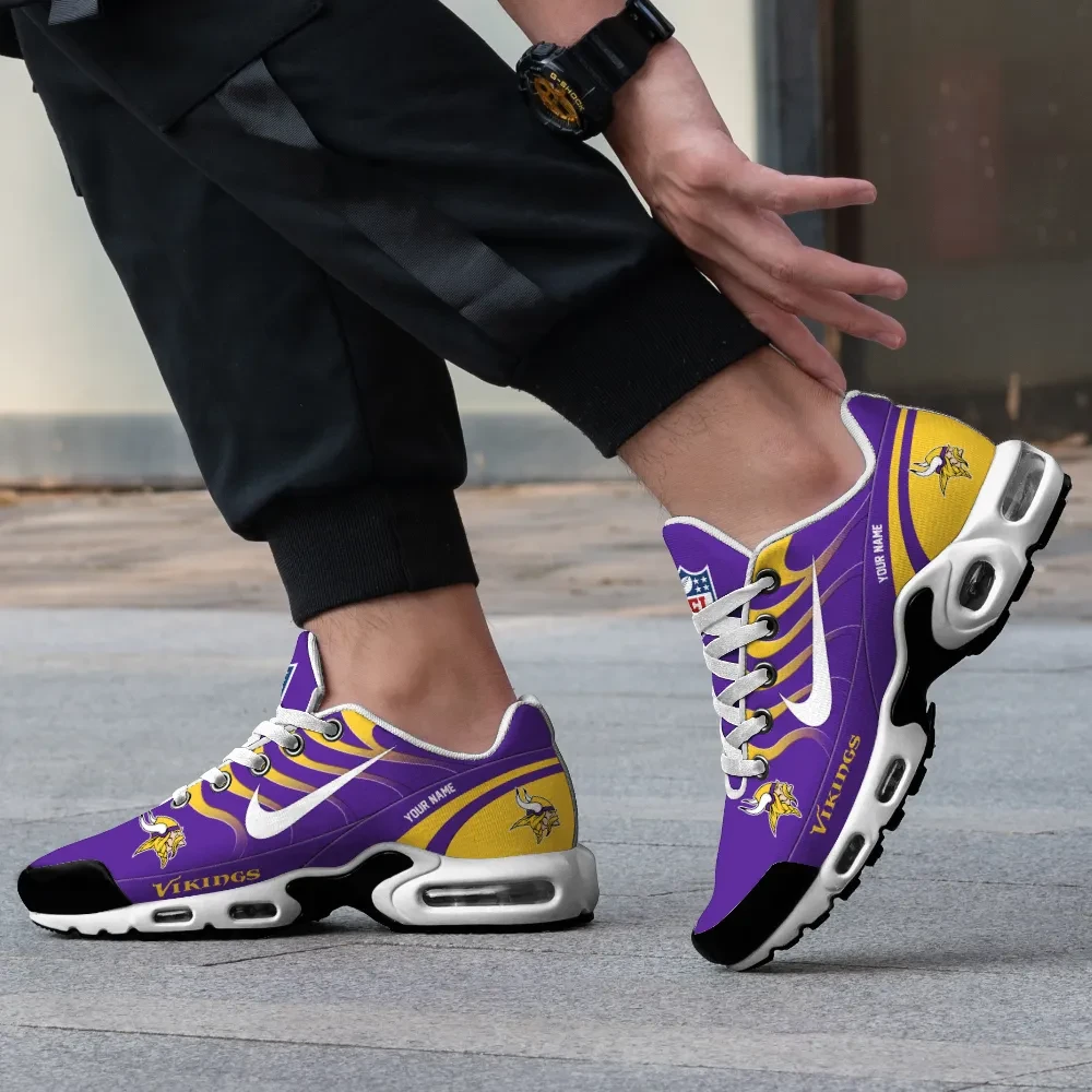 Minnesota Vikings Personalized Name Team Mix Colors V3 TN Air Max Shoes Air Cushion Sneakers