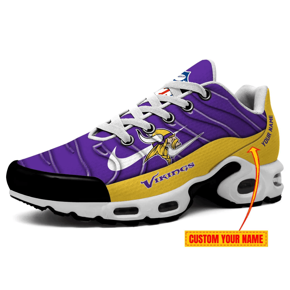 Minnesota Vikings Personalized Name Team Mix Colors V4 TN Air Max Shoes Air Cushion Sneakers