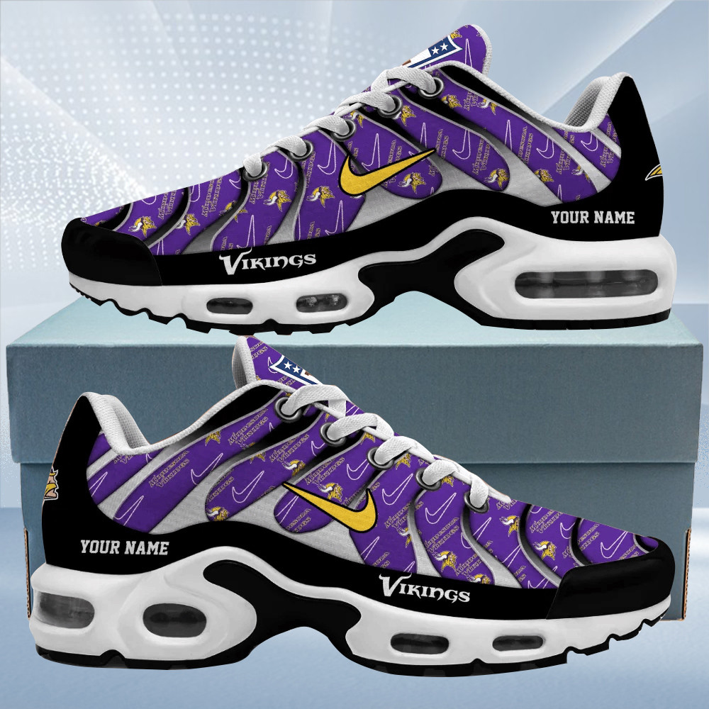 Minnesota Vikings Personalized Name Team Mix Colors V5 TN Air Max Shoes Air Cushion Sneakers
