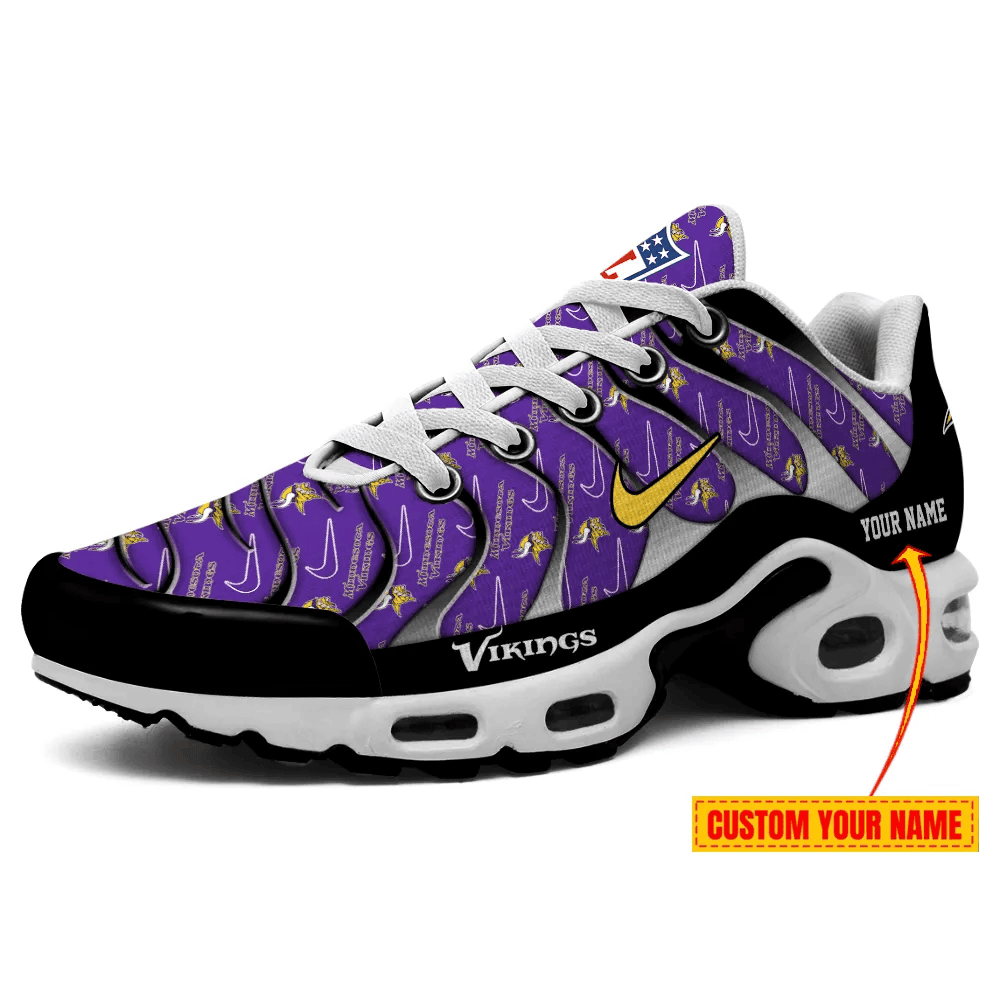 Minnesota Vikings Personalized Name Team Mix Colors V5 TN Air Max Shoes Air Cushion Sneakers