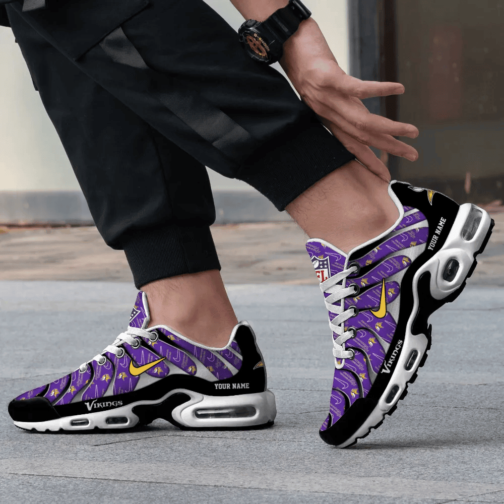 Minnesota Vikings Personalized Name Team Mix Colors V5 TN Air Max Shoes Air Cushion Sneakers