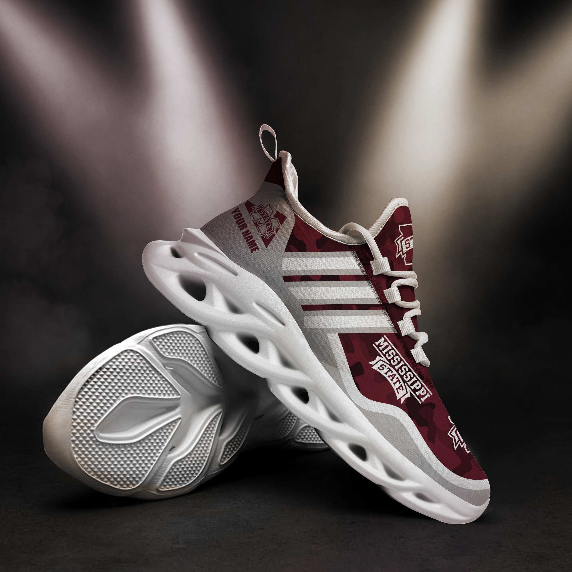 Mississippi State Bulldogs Black Max Soul Shoes 2025 Versions Custom Name 466