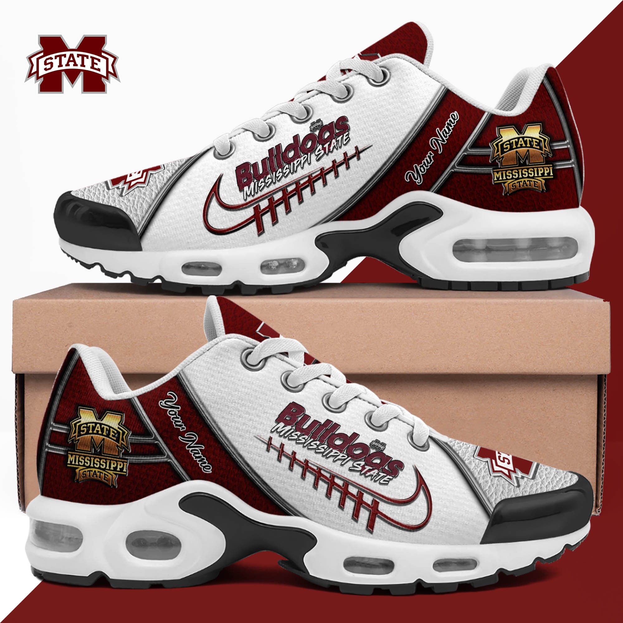 Mississippi State Bulldogs TN Shoes 2025 Version Custom Your Name, Football Team Shoes, Football Shoes For Fans, Sport Gifts, Gifts For Lovers ETHY