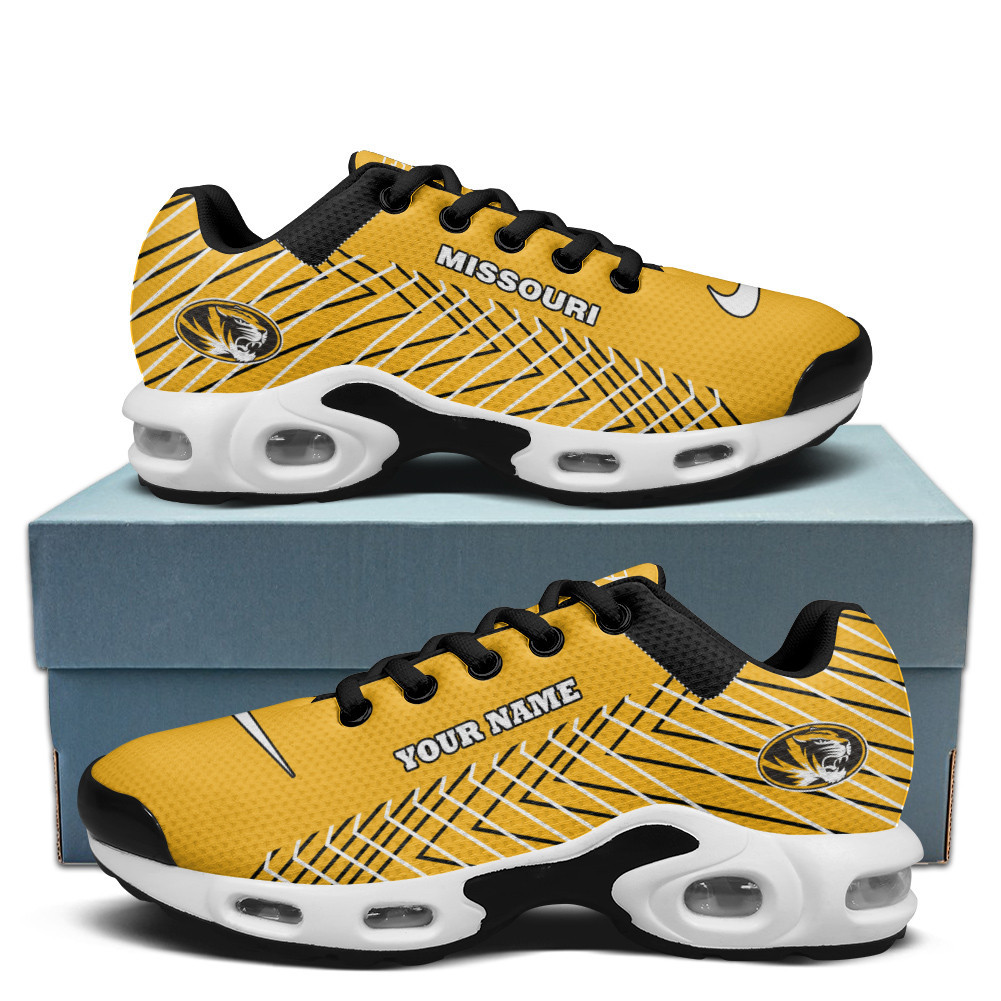 Missouri Personalized Name Team Colors Jagged Lines TN Air Max Shoes Air Cushion Sneakers