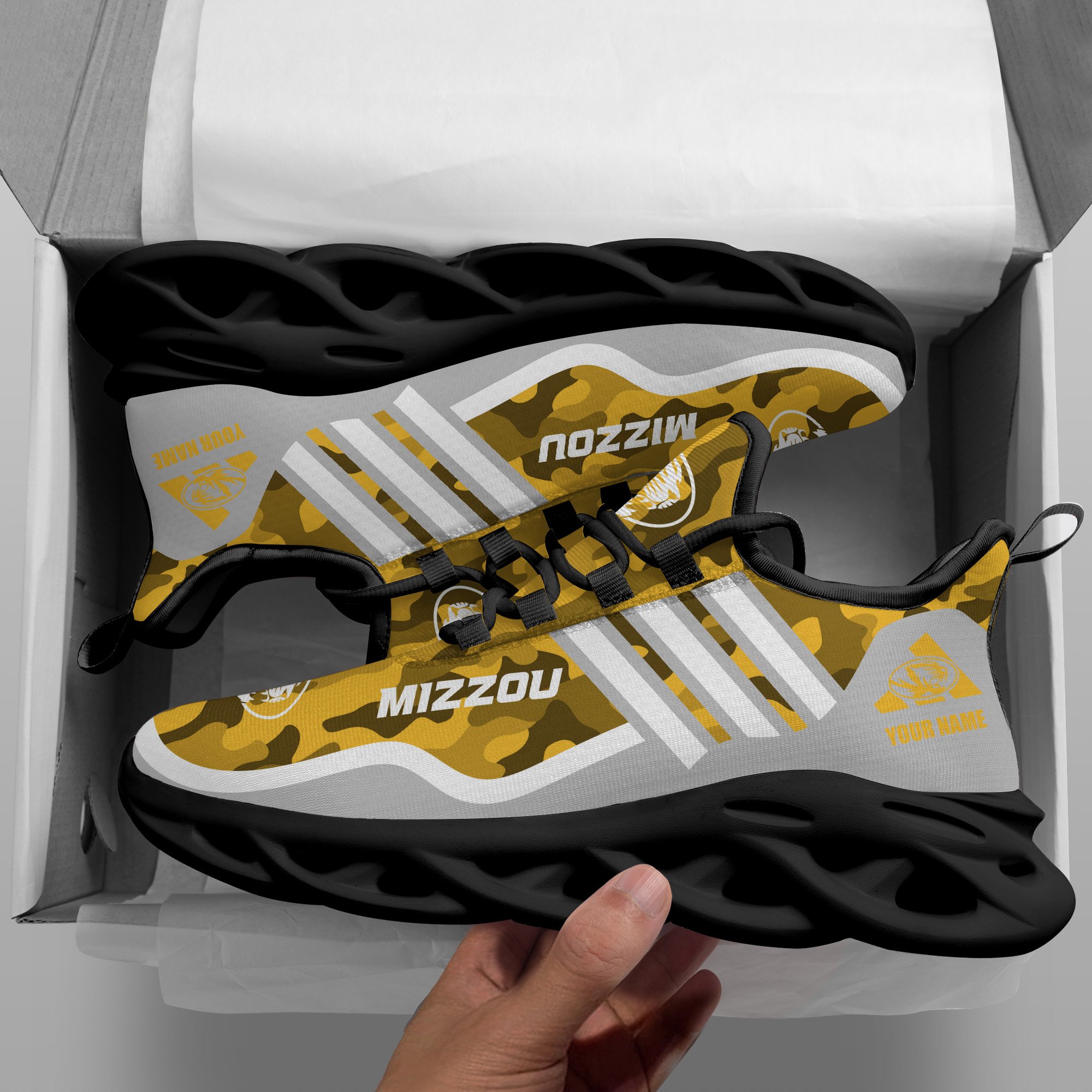 Missouri Tigers Black Max Soul Shoes 2025 Versions Custom Name 466
