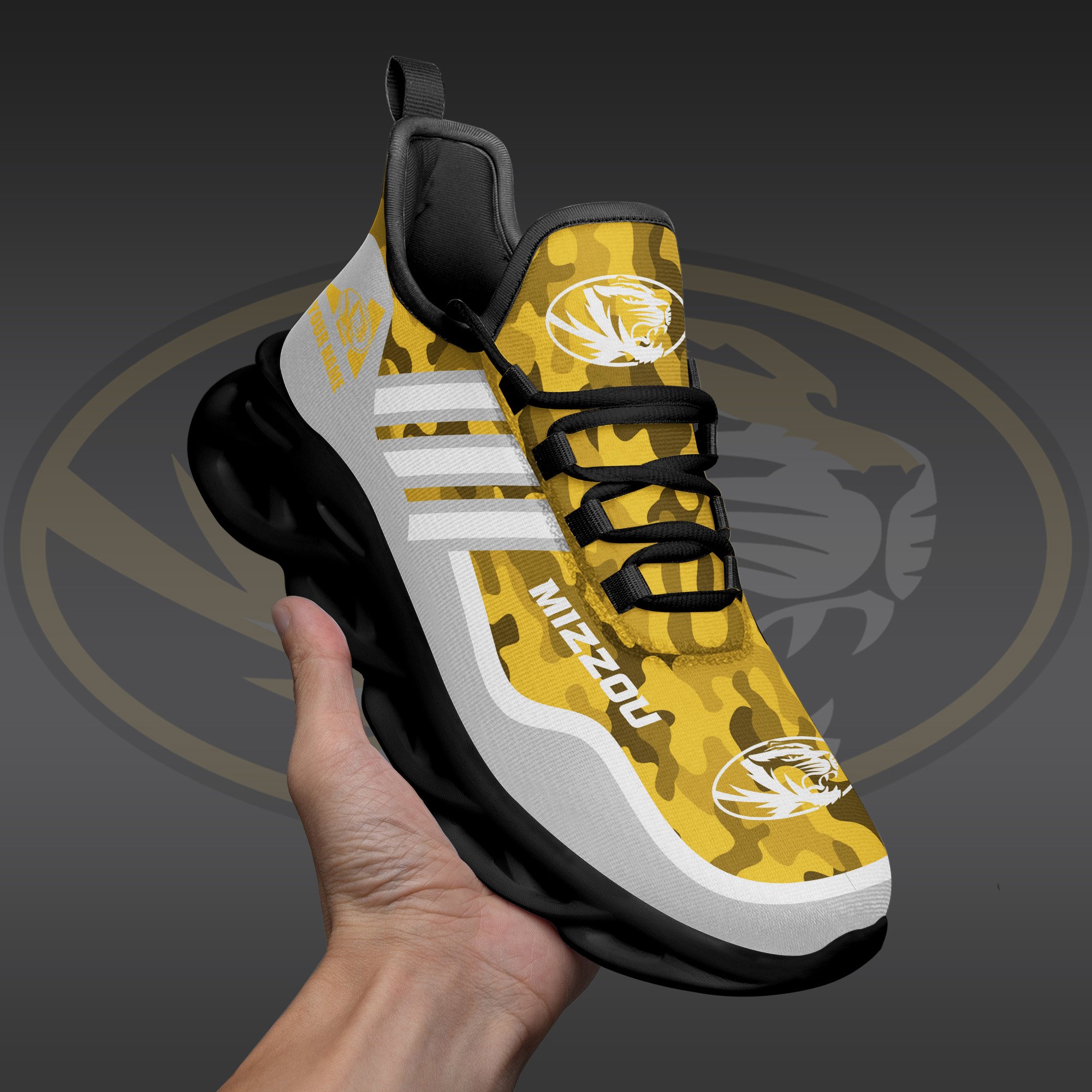 Missouri Tigers Black Max Soul Shoes 2025 Versions Custom Name 466