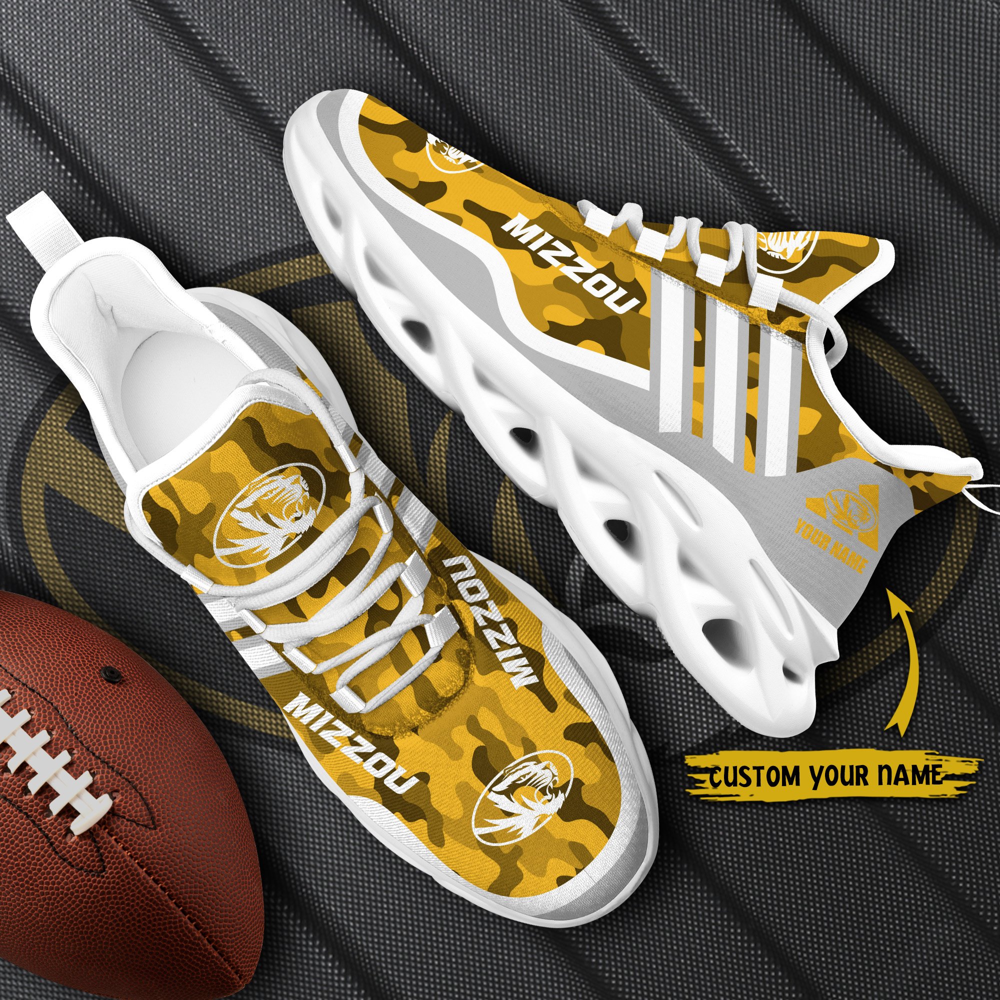 Missouri Tigers Black Max Soul Shoes 2025 Versions Custom Name 466