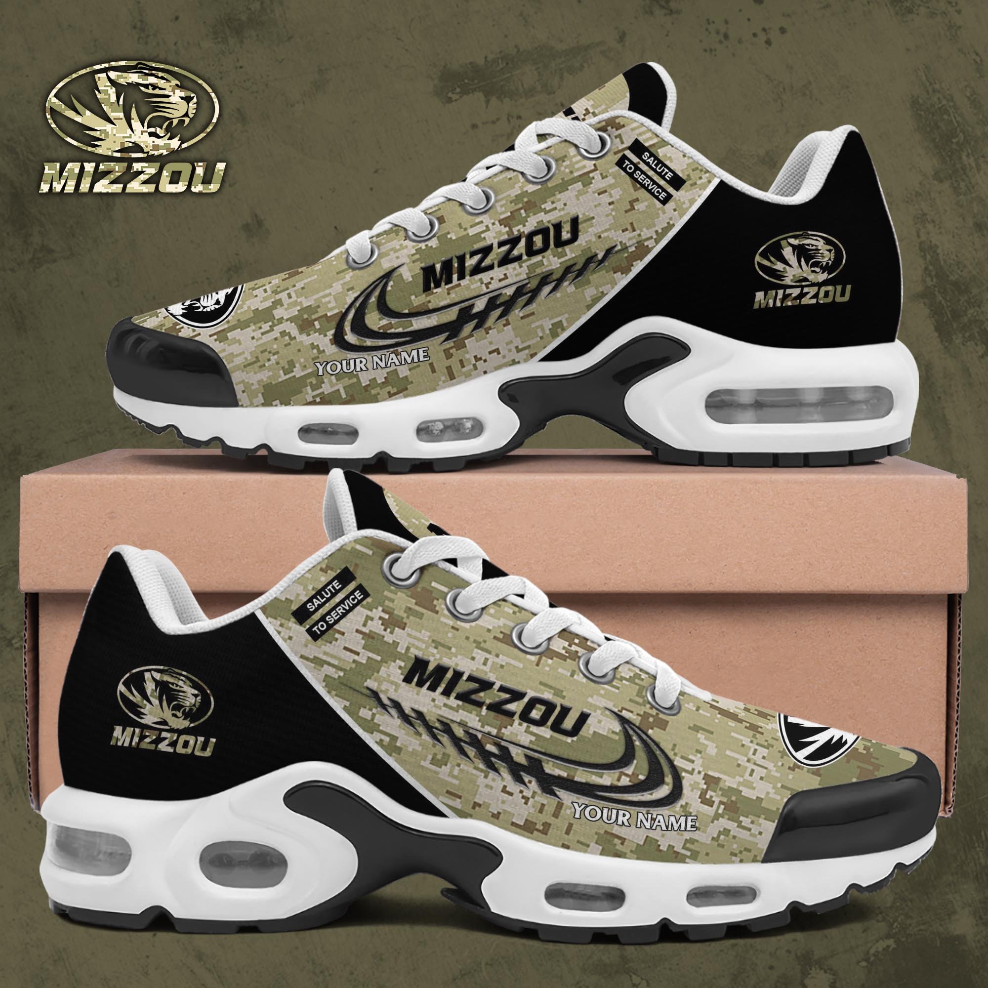 Missouri Tigers TN Shoes 2025 Version Custom Name, Camouflage Shoes, Gifts For Football Lovers PH636