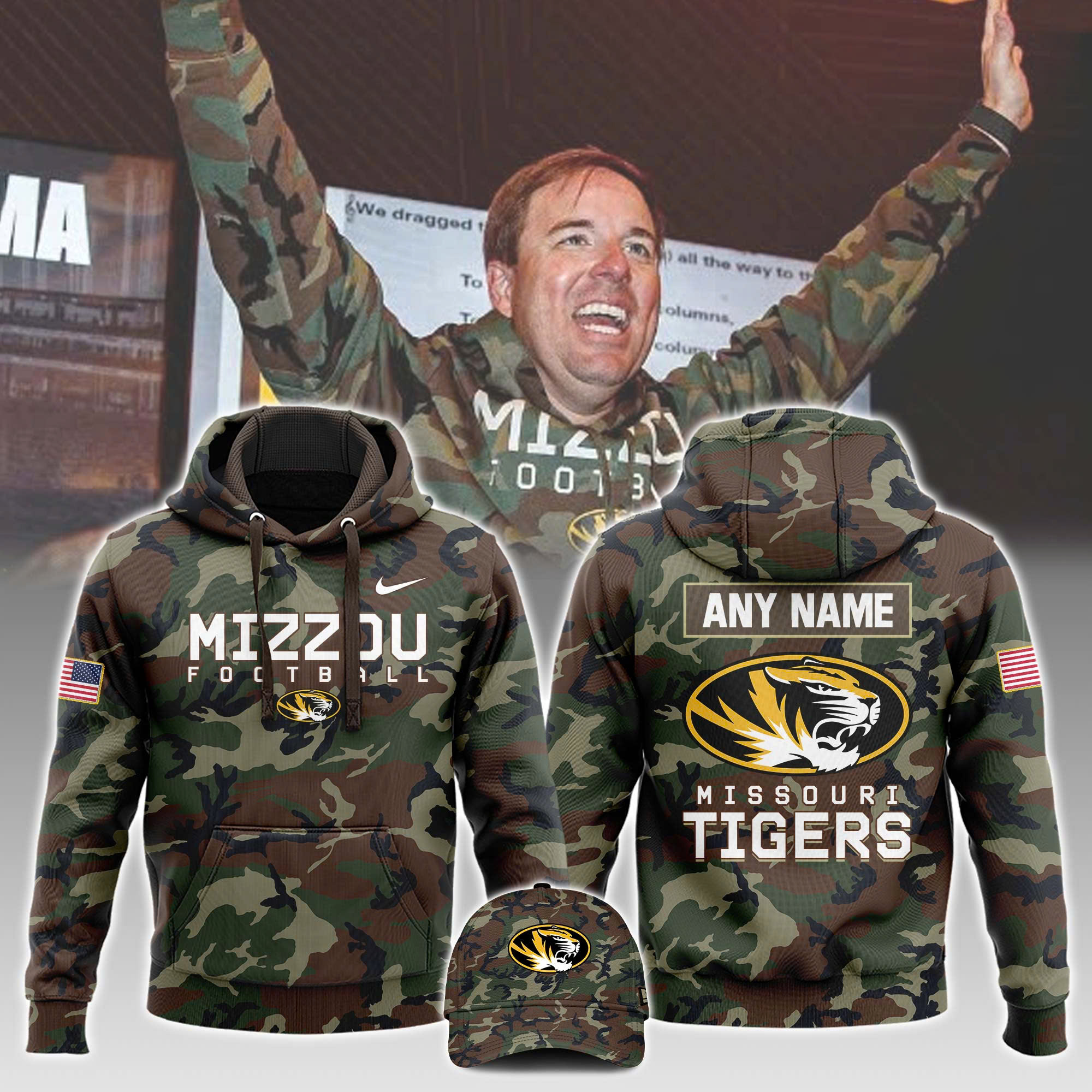Mizzou Football  Military Appreciation Club Hoodie 