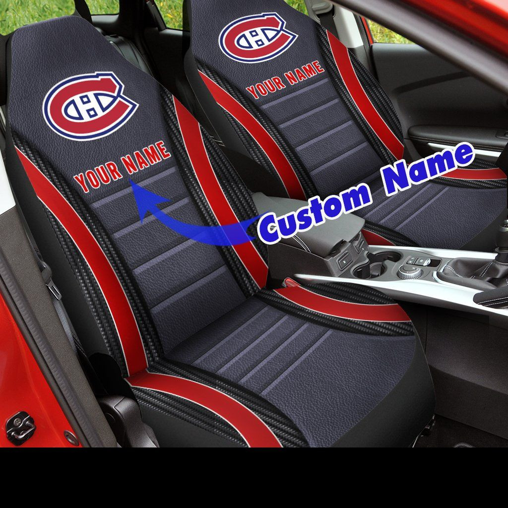Montreal Canadiens Custom Name Car Seat Covers (SET OF 2) -Ver all