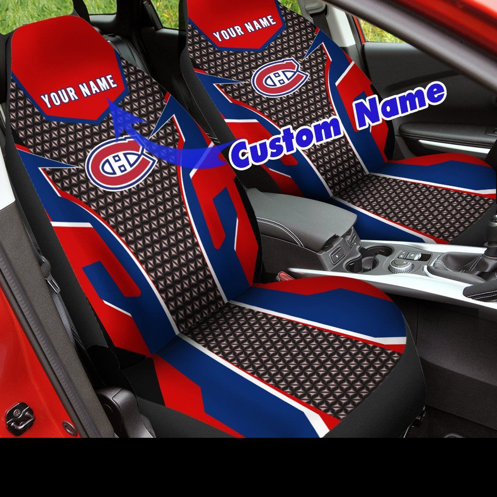 Montreal Canadiens Custom Name Car Seat Covers (SET OF 2) -Ver all