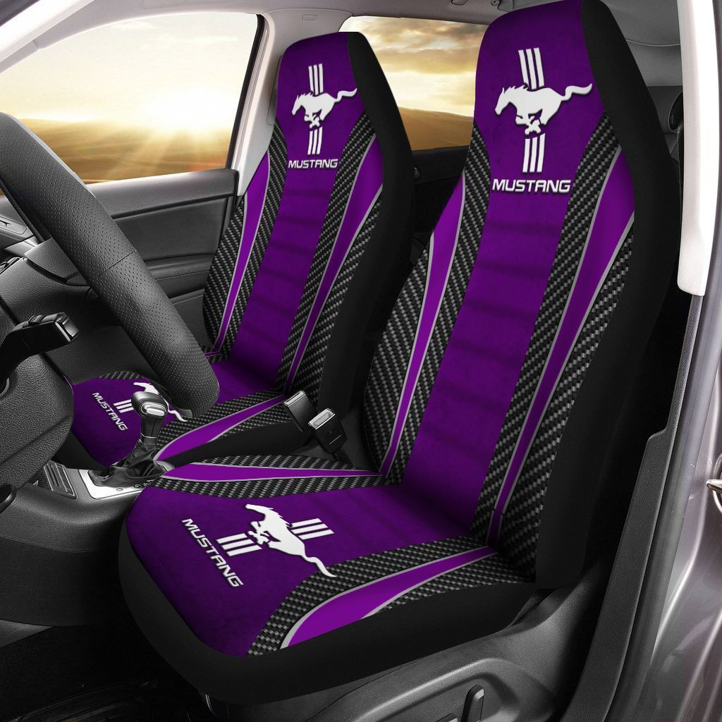 Mustang-  Car Seat Cover (Set of 2) Ver1 (Purple) 