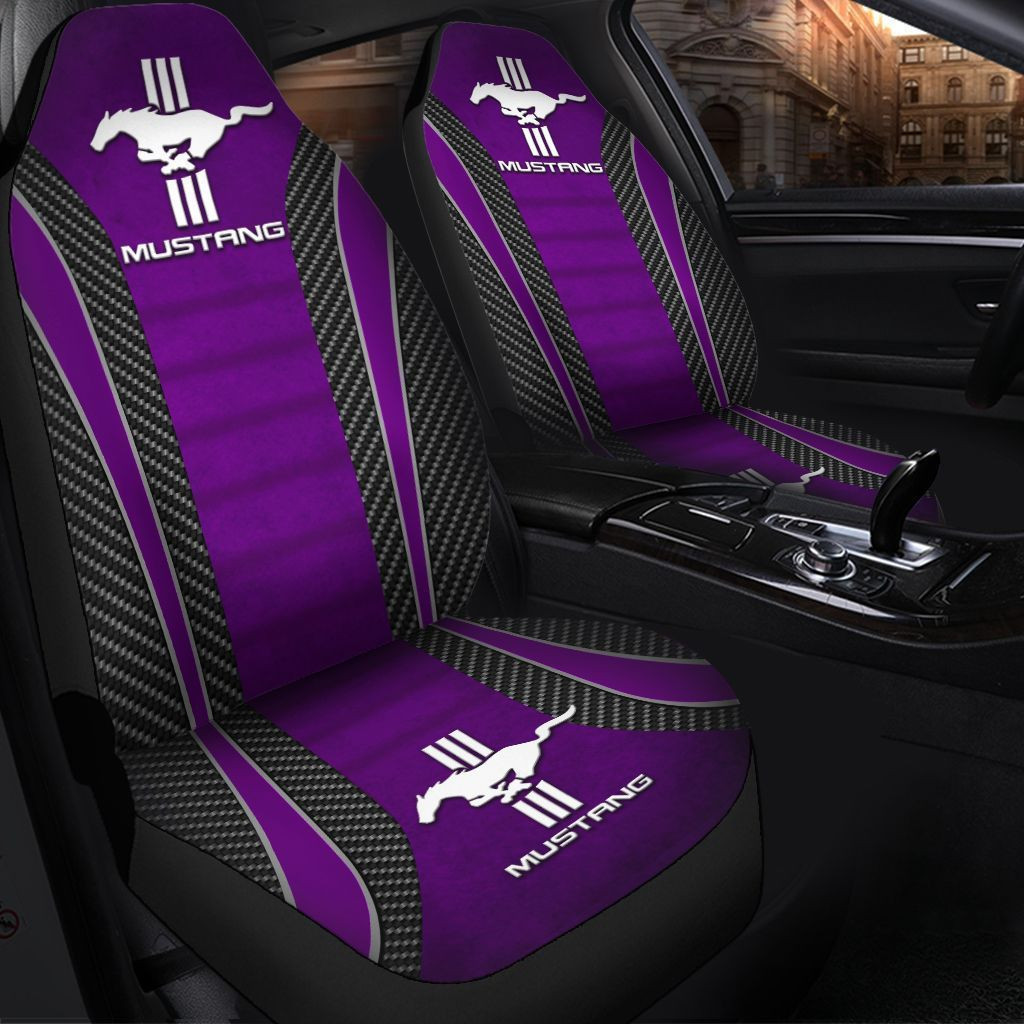Mustang- Car Seat Cover (Set of 2) Ver1 (Purple)