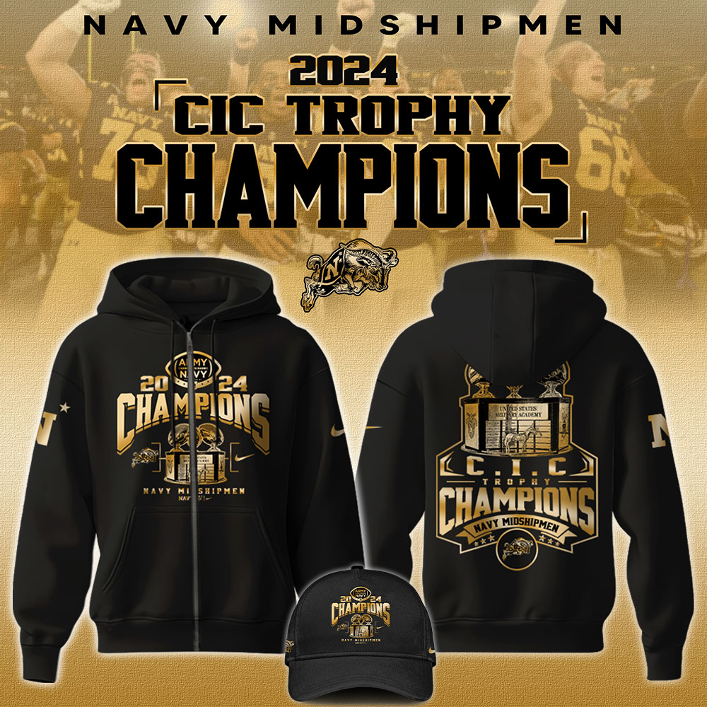 Navy CIC Champion Zip Hoodie Special  Editon Gold 
