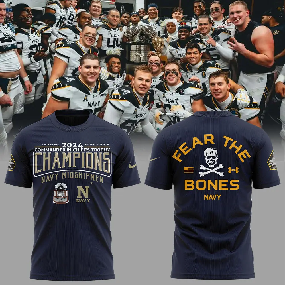 Navy Football Fear The Bones Tshirt Navy+NT15122440ID10DS11 