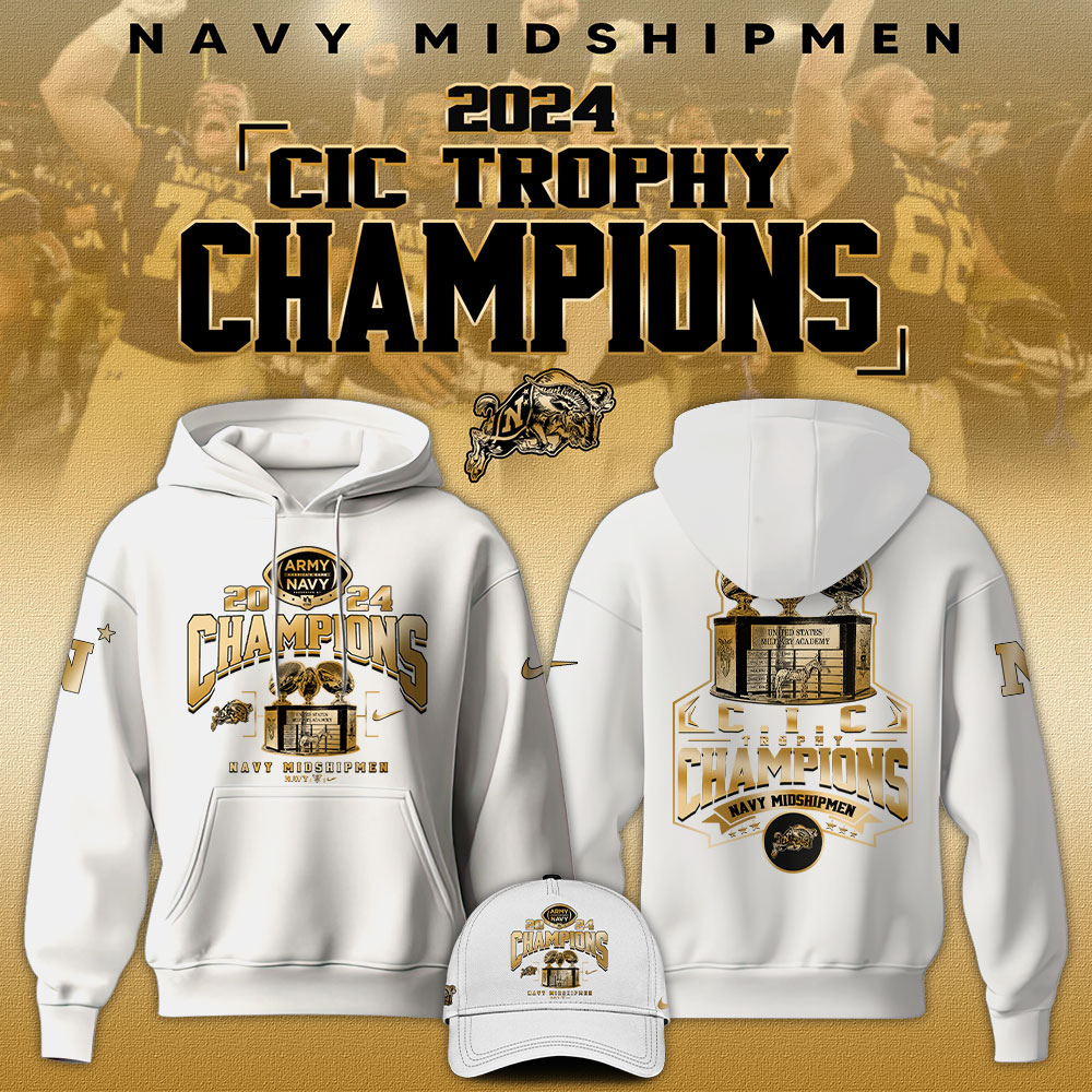 Navy Midship CIC Trophy Champions   Gold Hoodie  v2 