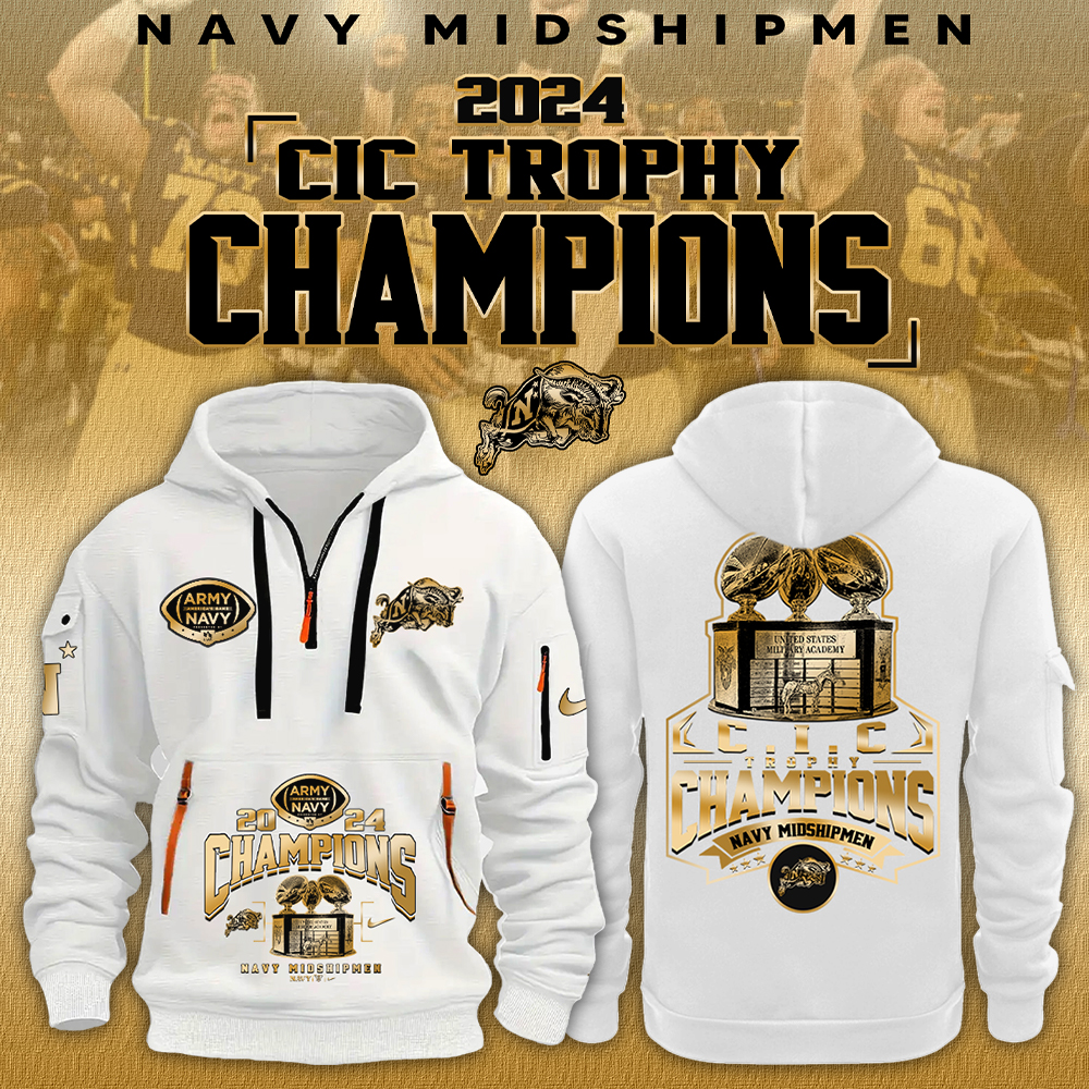 Navy Midship CIC Trophy Champions   New Gold Hoodie  V2 