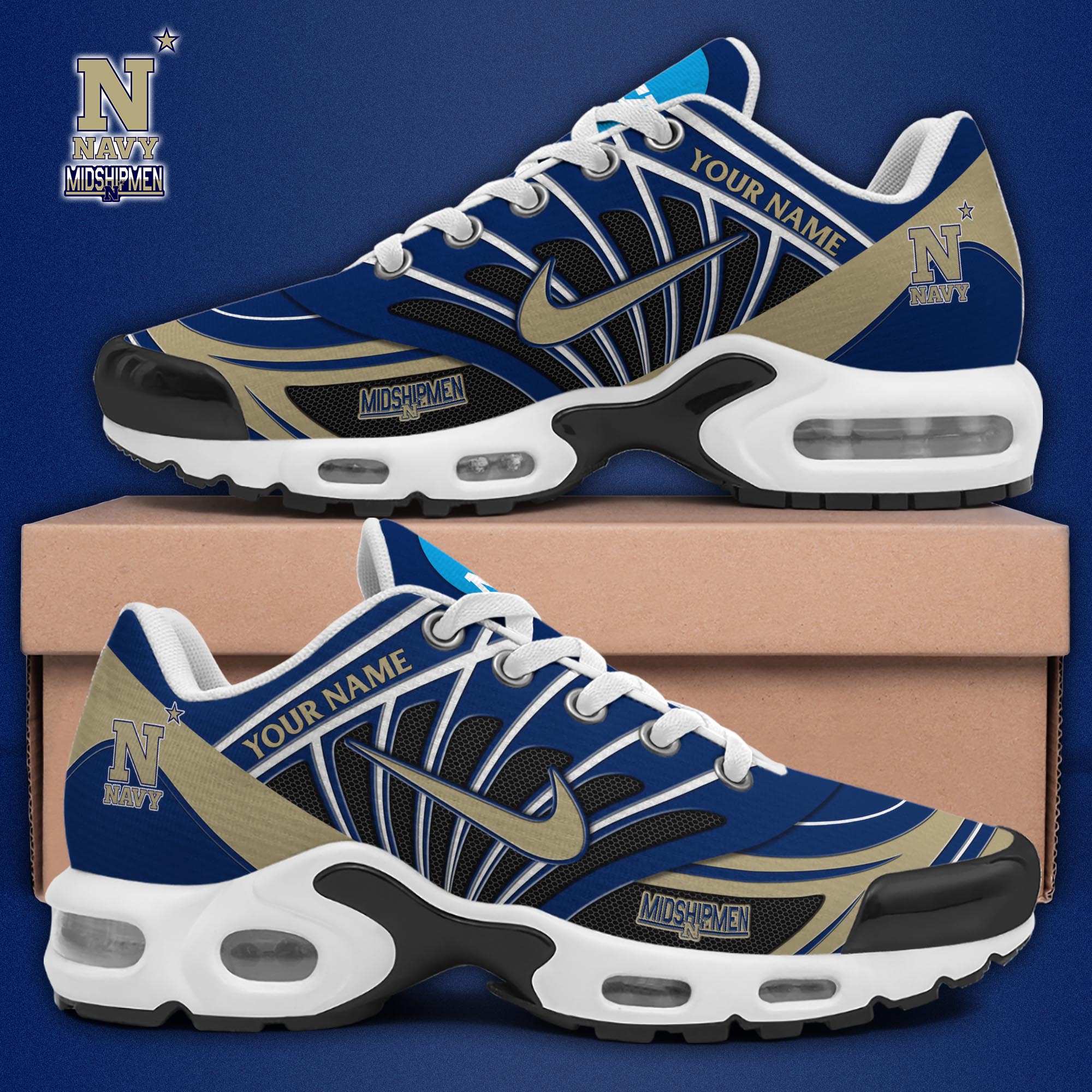 Navy Midshipmen TN Shoes 2025 Version Custom Name 