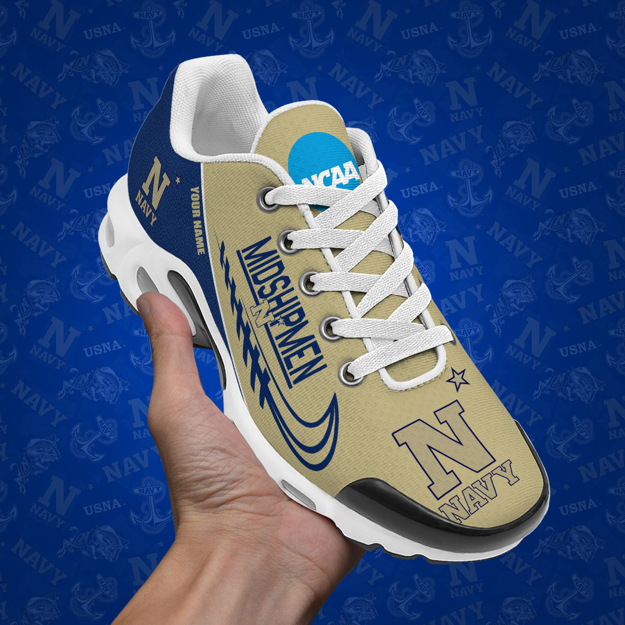 Navy Midshipmen TN Shoes Custom Your Name 514