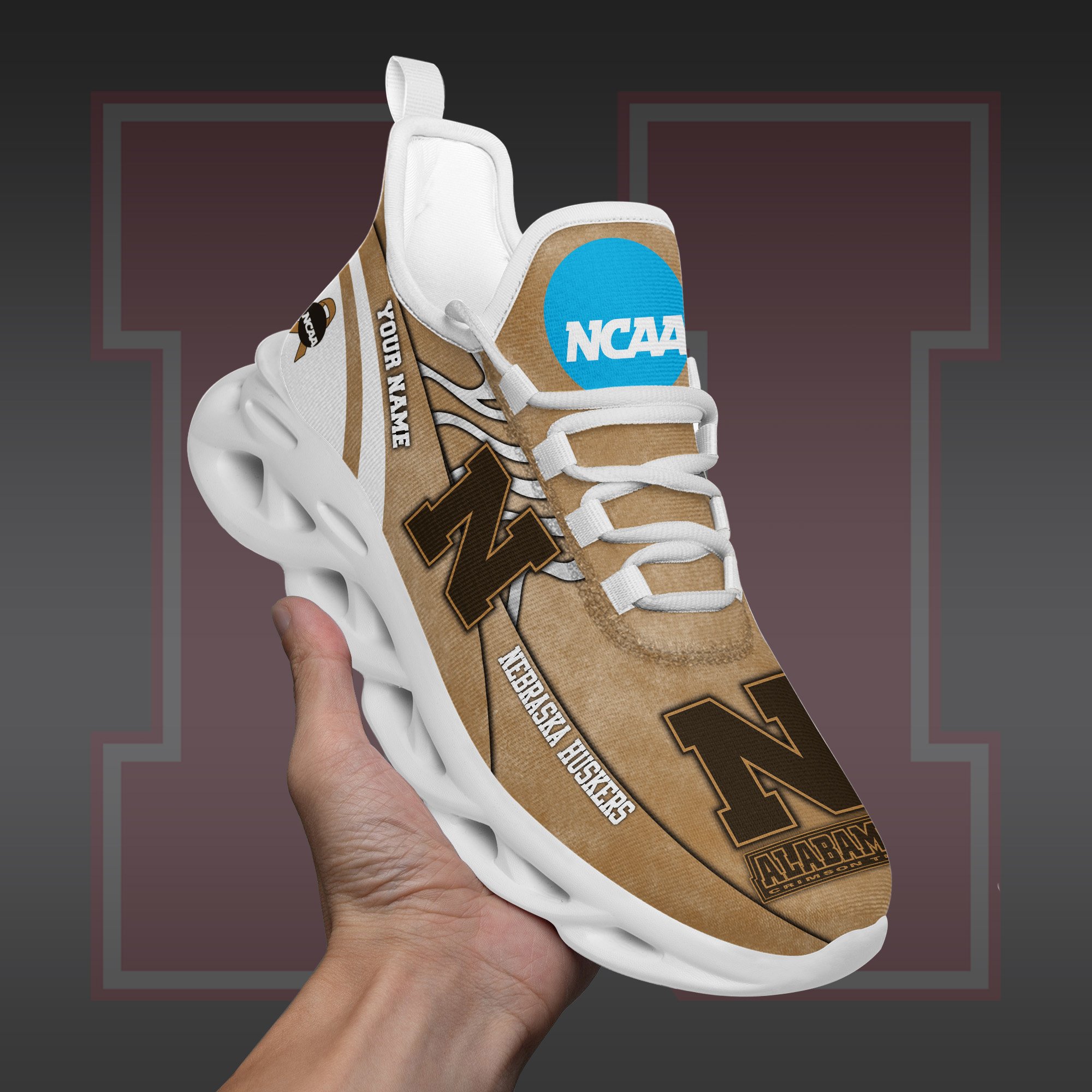 Nebraska Cornhuskers Black Max Soul Shoes 2025 Versions Custom Your Name And Number 312