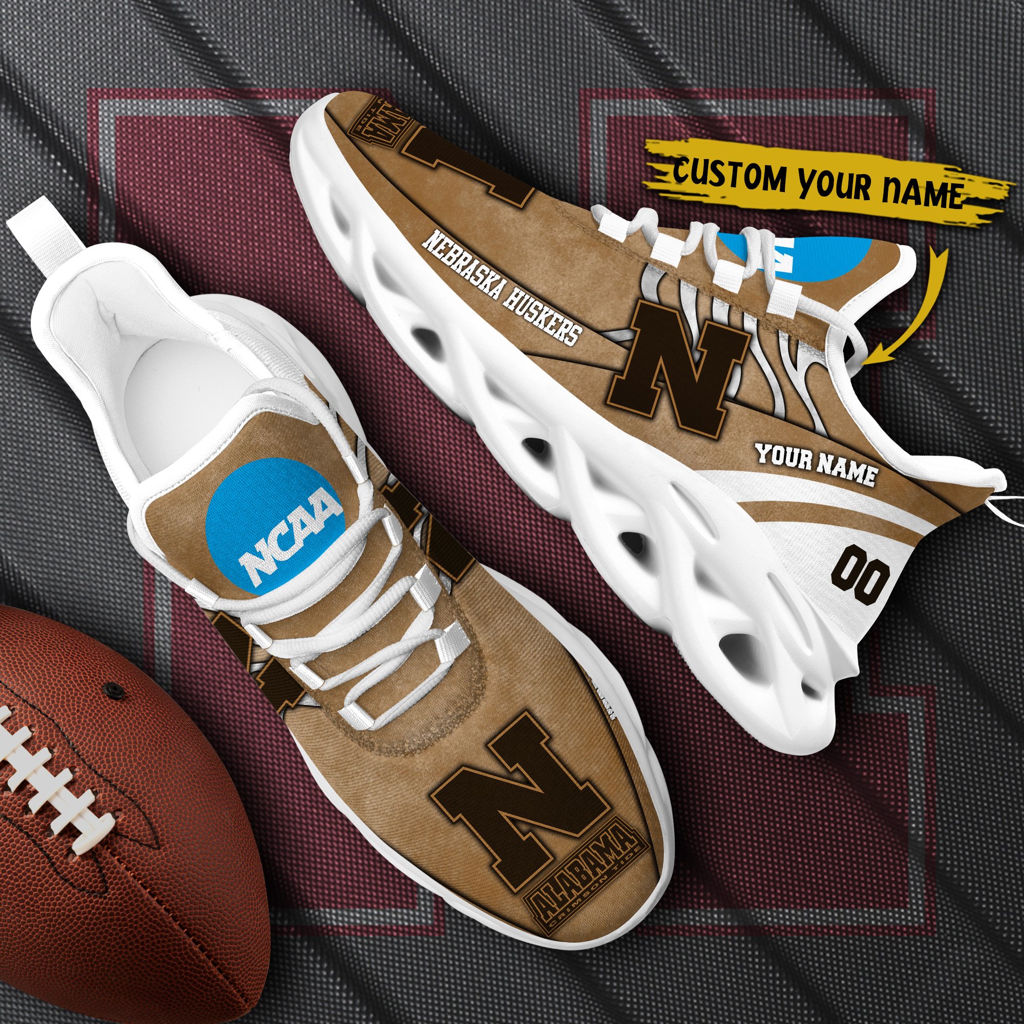 Nebraska Cornhuskers Black Max Soul Shoes 2025 Versions Custom Your Name And Number 312