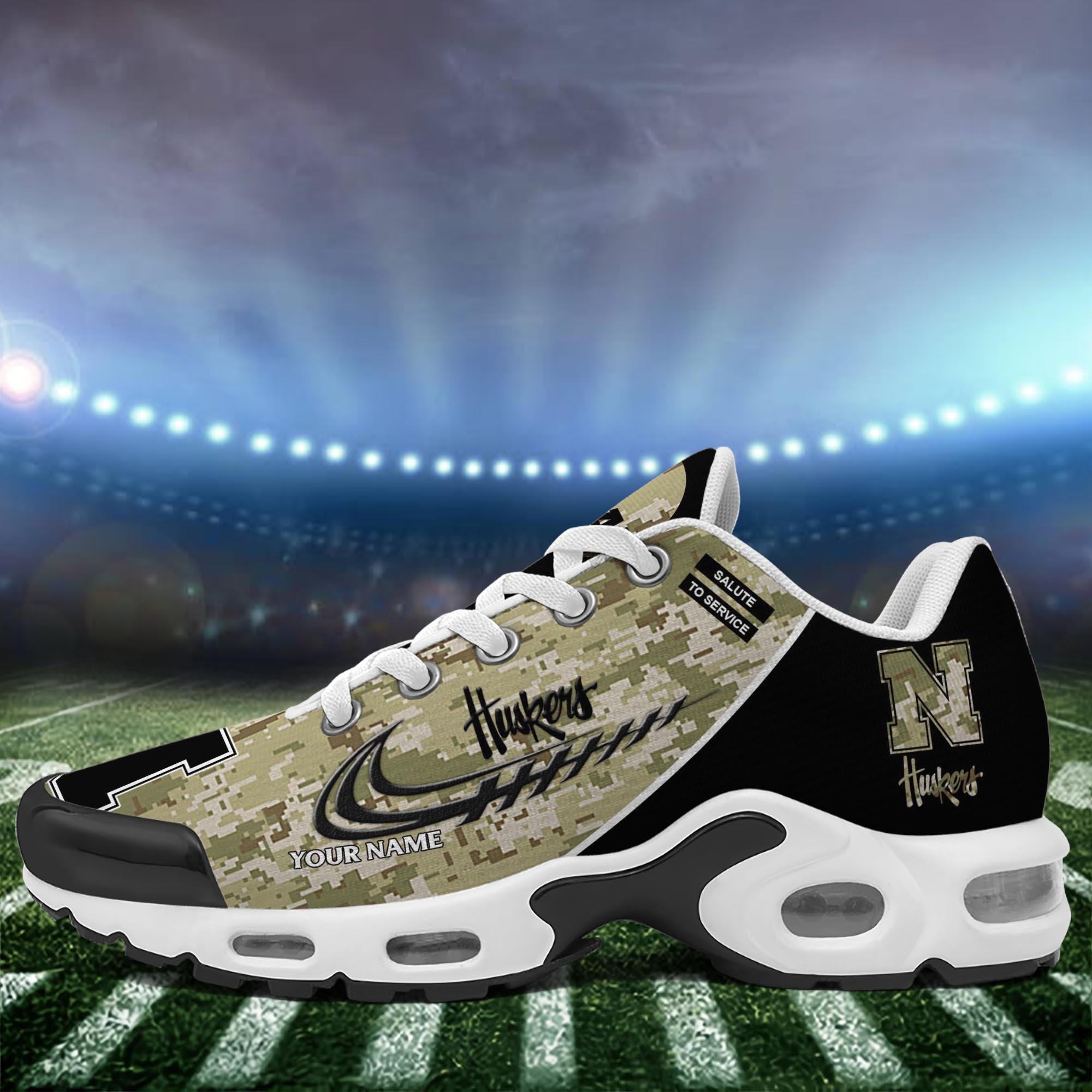 Nebraska Cornhuskers TN Shoes 2025 Version Custom Name, Camouflage Shoes, Gifts For Football Lovers