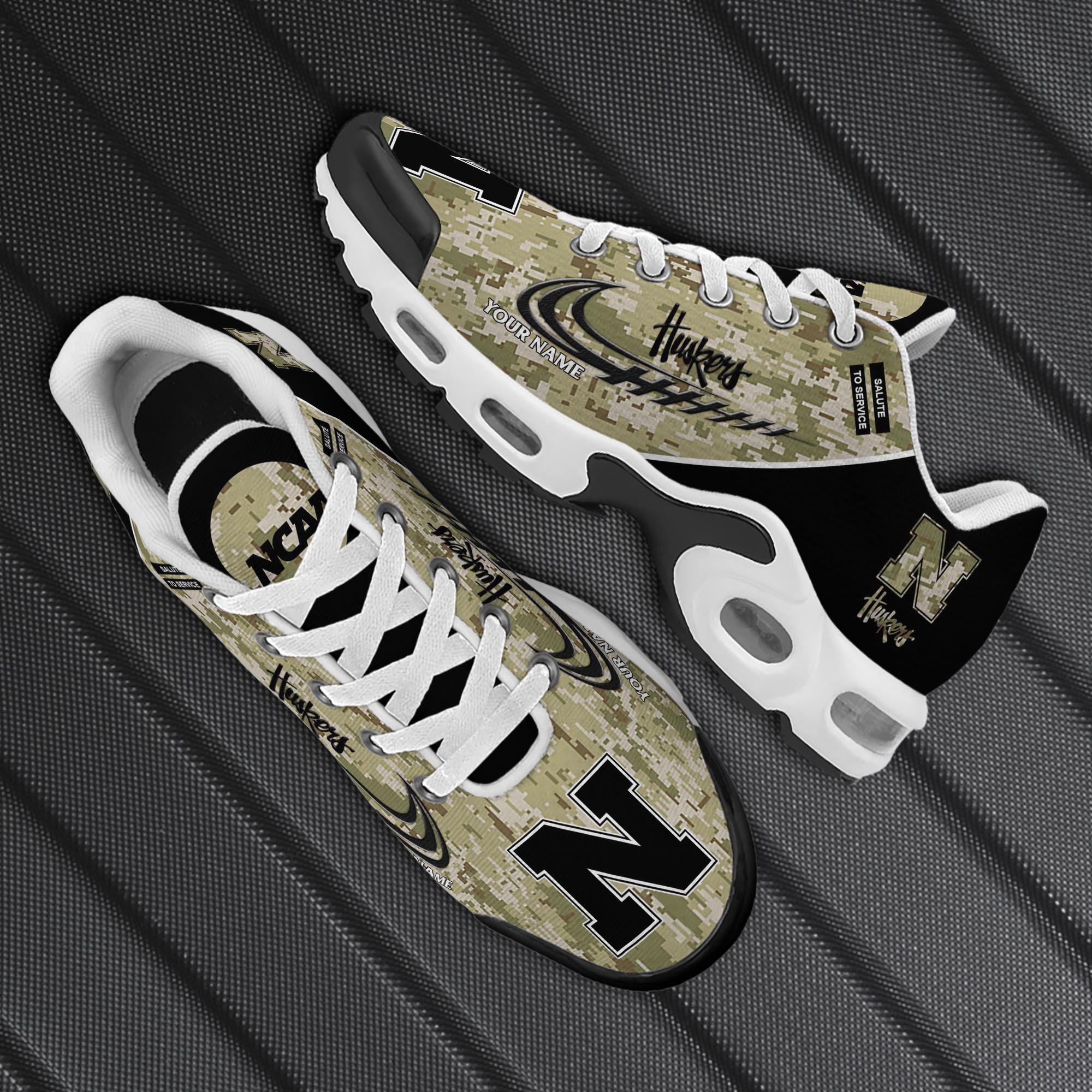 Nebraska Cornhuskers TN Shoes 2025 Version Custom Name, Camouflage Shoes, Gifts For Football Lovers