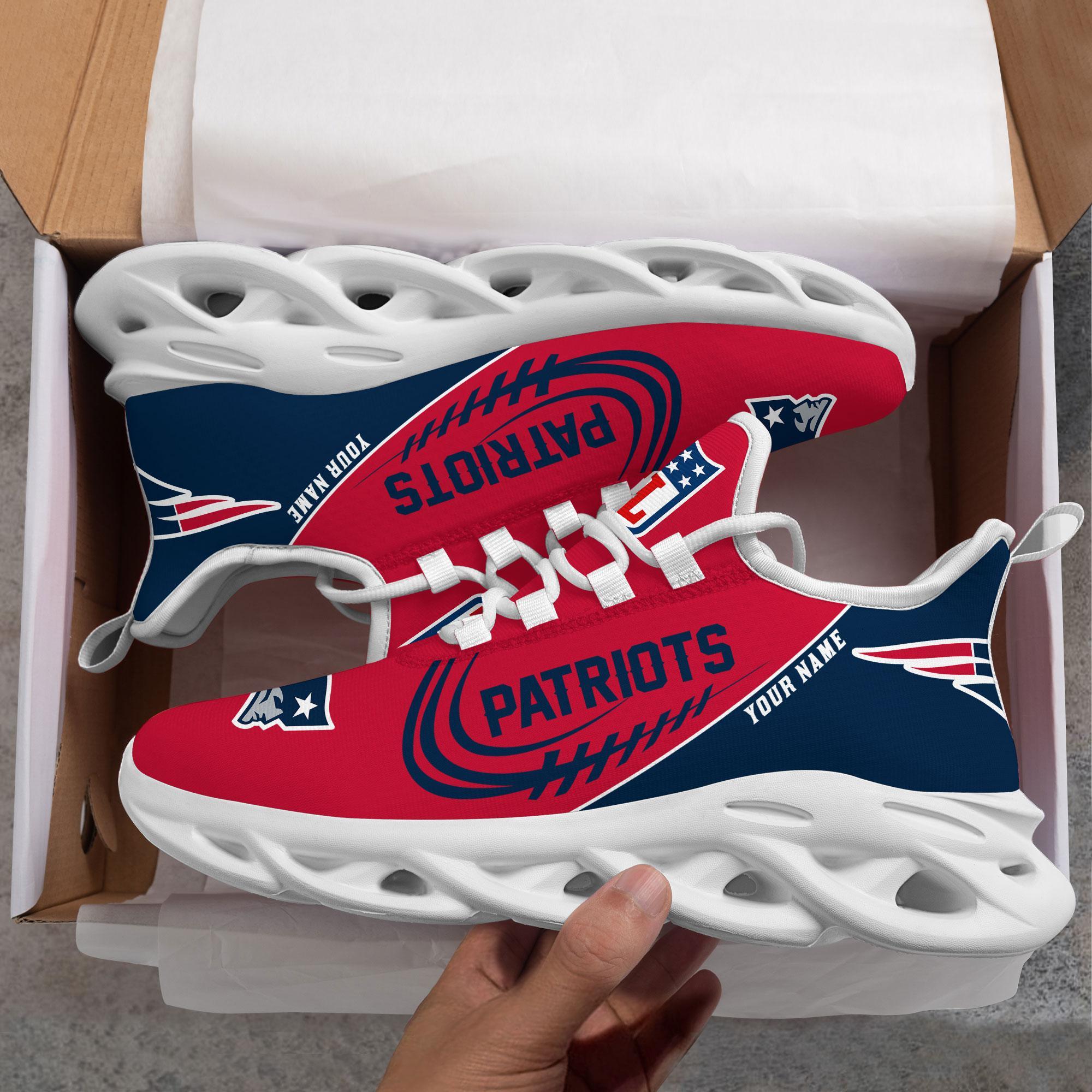 New England Patriots Black Max Soul Shoes 2025 Versions Custom Name 630